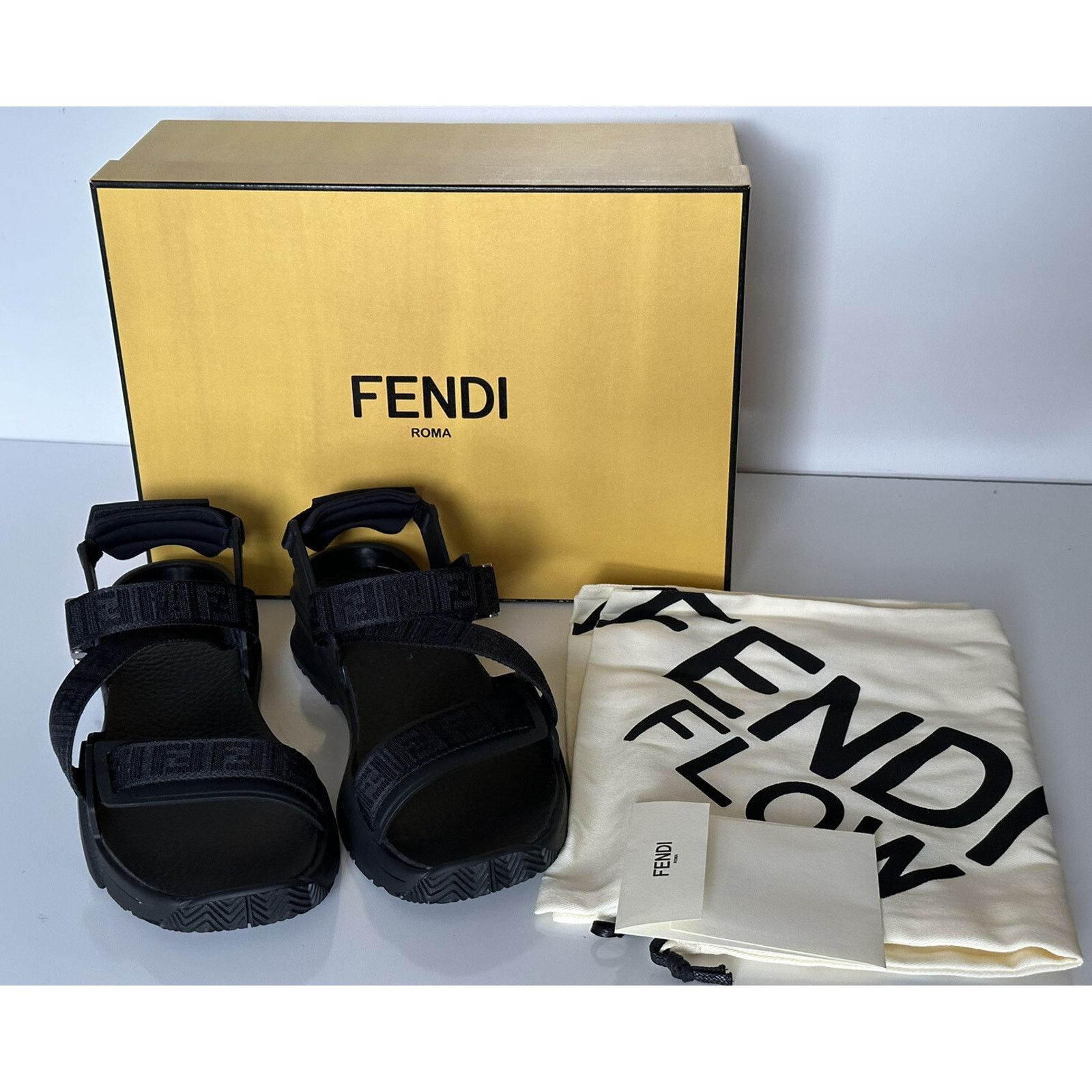 Fendi Fendi Men's FF Strapped Black Sandals 12 US/ 11 UK 7X1503 Size US 11 / EU 44 - 15 Thumbnail