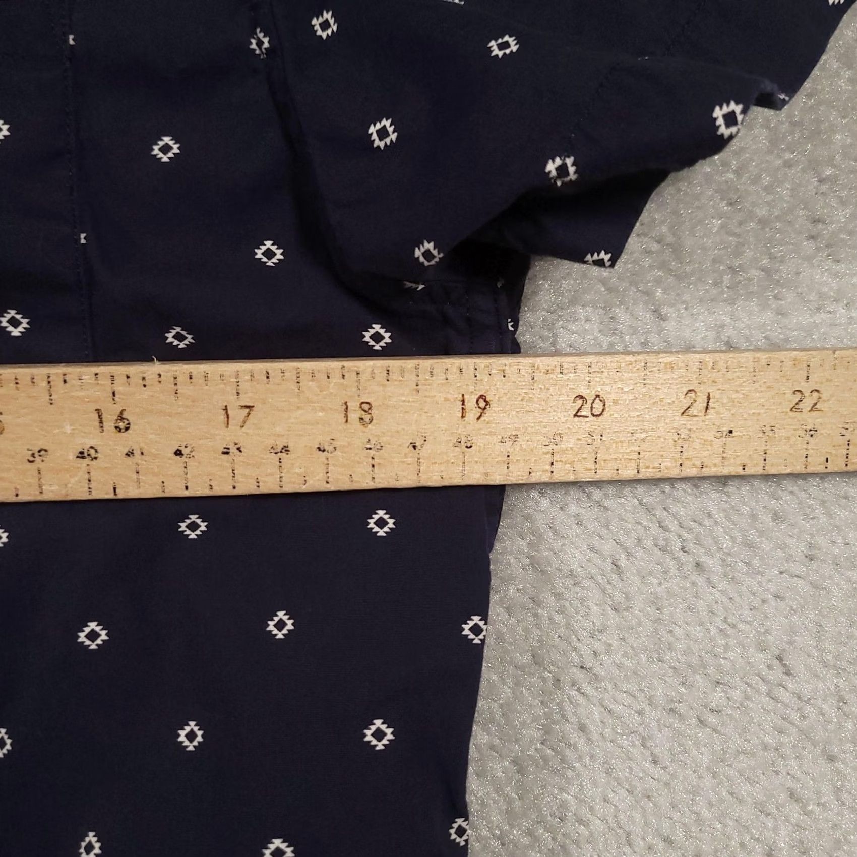 Denime Denim & Flower Shirt Mens Small Slim Fit Short Sleeve Button-Up Pattern Geometric Navy Blue Casual Size US S / EU 44-46 / 1 - 5 Thumbnail
