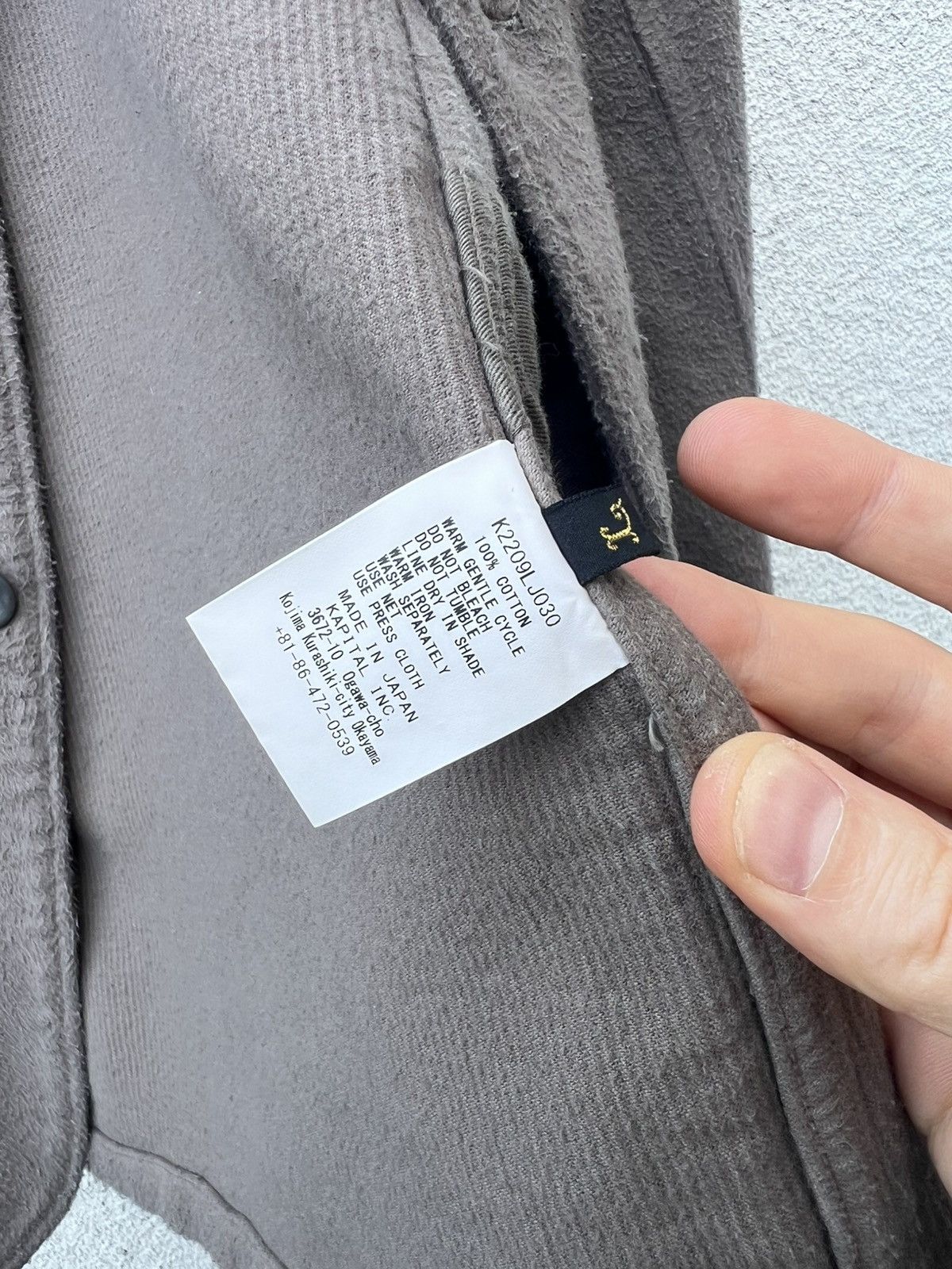 Kapital Napped Heat-Corduroy HOSPITAL JKT in Grey size 3 Large Size US L / EU 52-54 / 3 - 5 Thumbnail