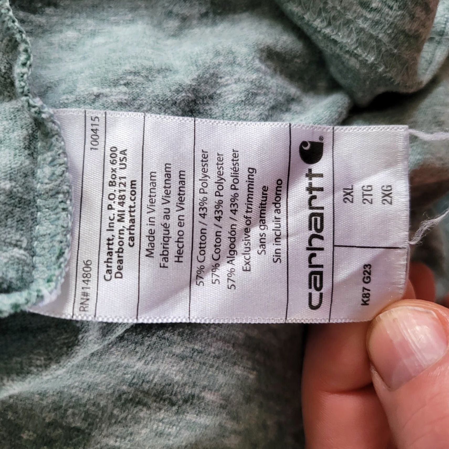Carhartt Carhartt Light Green Short Sleeve Shirt 2XL Men Shirt Size US XXL / EU 58 / 5 - 5 Thumbnail