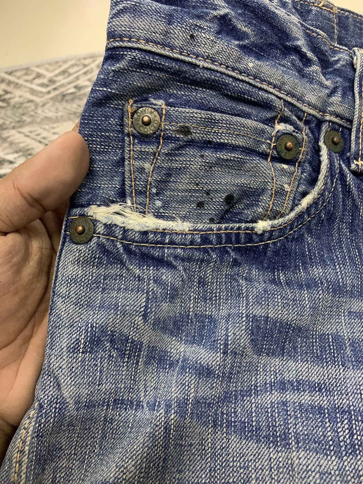 Edwin 90s EDWIN 503 BLUE TRIP DISTRESSED PANT Size US 31 - 6 Thumbnail