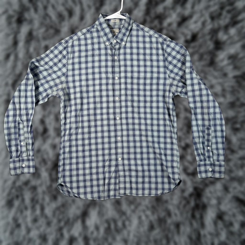J.Crew **J.Crew Men's M Slim Fit Blue Green Plaid Button-Up Shirt** User: J.Crew Men's M Slim Fit Multicolor Plaid Button-Up Shirt Size US M / EU 48-50 / 2 - 1 Thumbnail