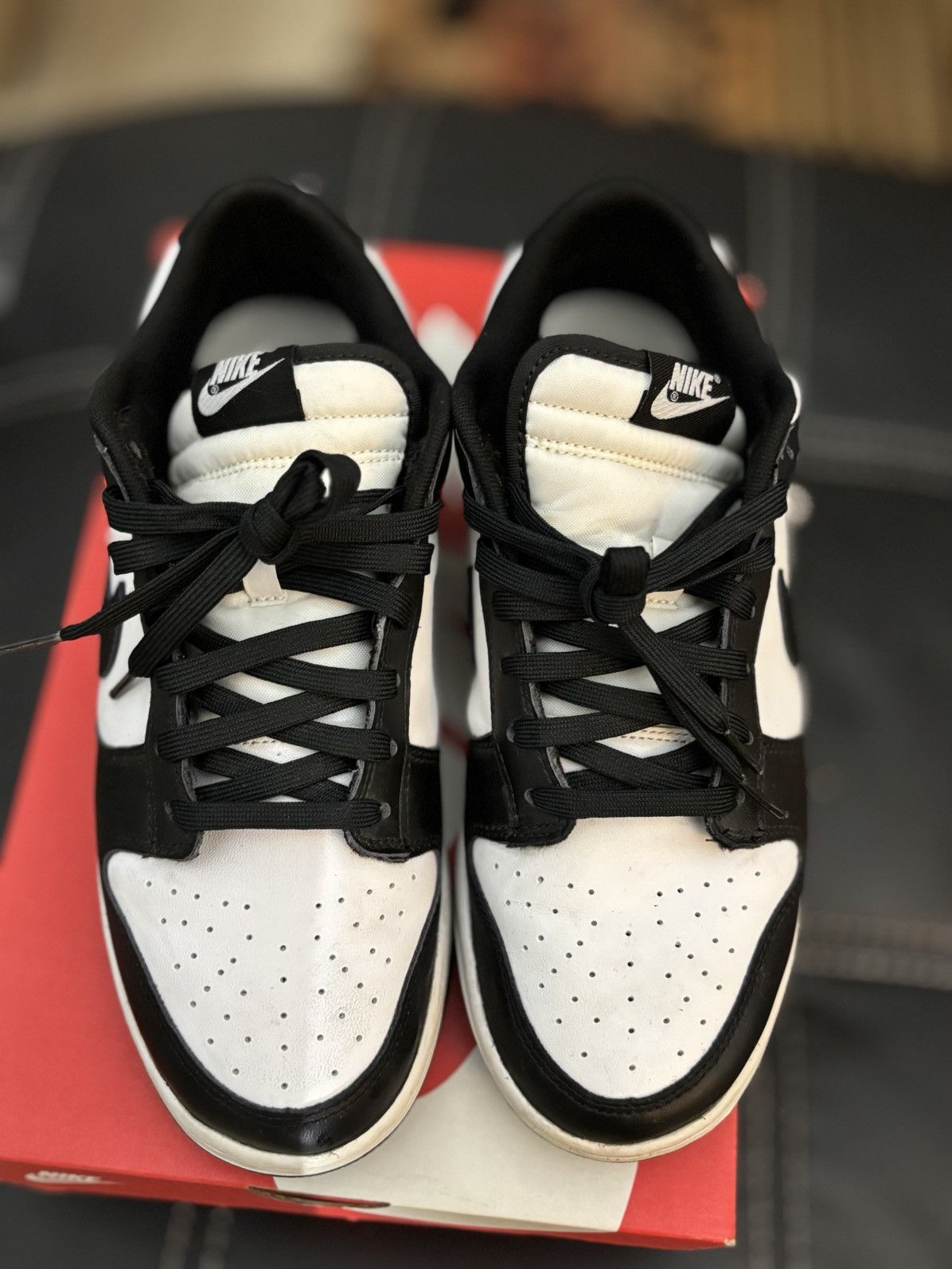 Nike Nike Dunk Low Championship Red + White Black Panda Size US 10.5 / EU 43-44 - 18 Thumbnail