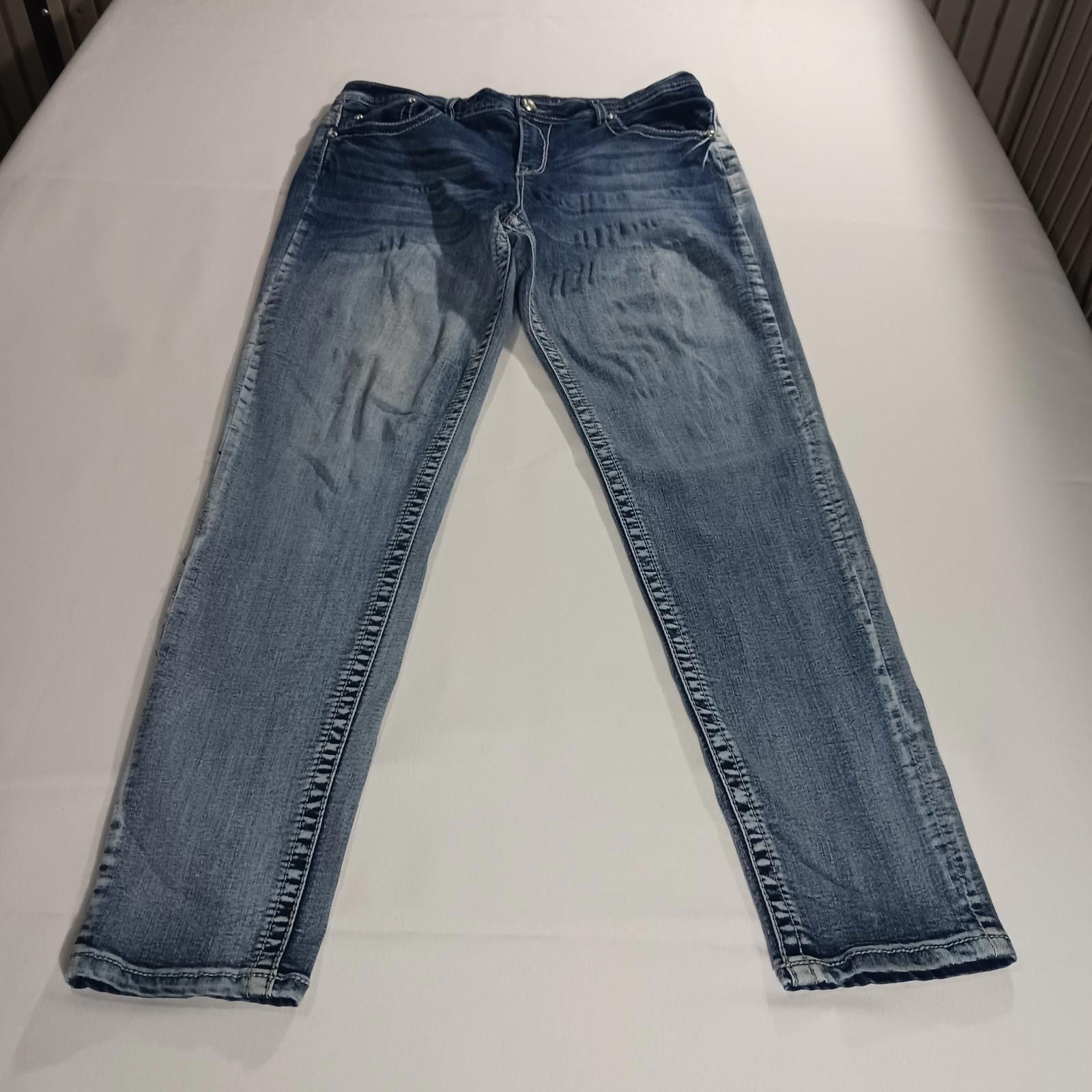 Other Rebel & Soul Women’s 12 Blue Distressed Skinny Jeans (31×30) Size 34" / US 12 / IT 48 - 12 Thumbnail