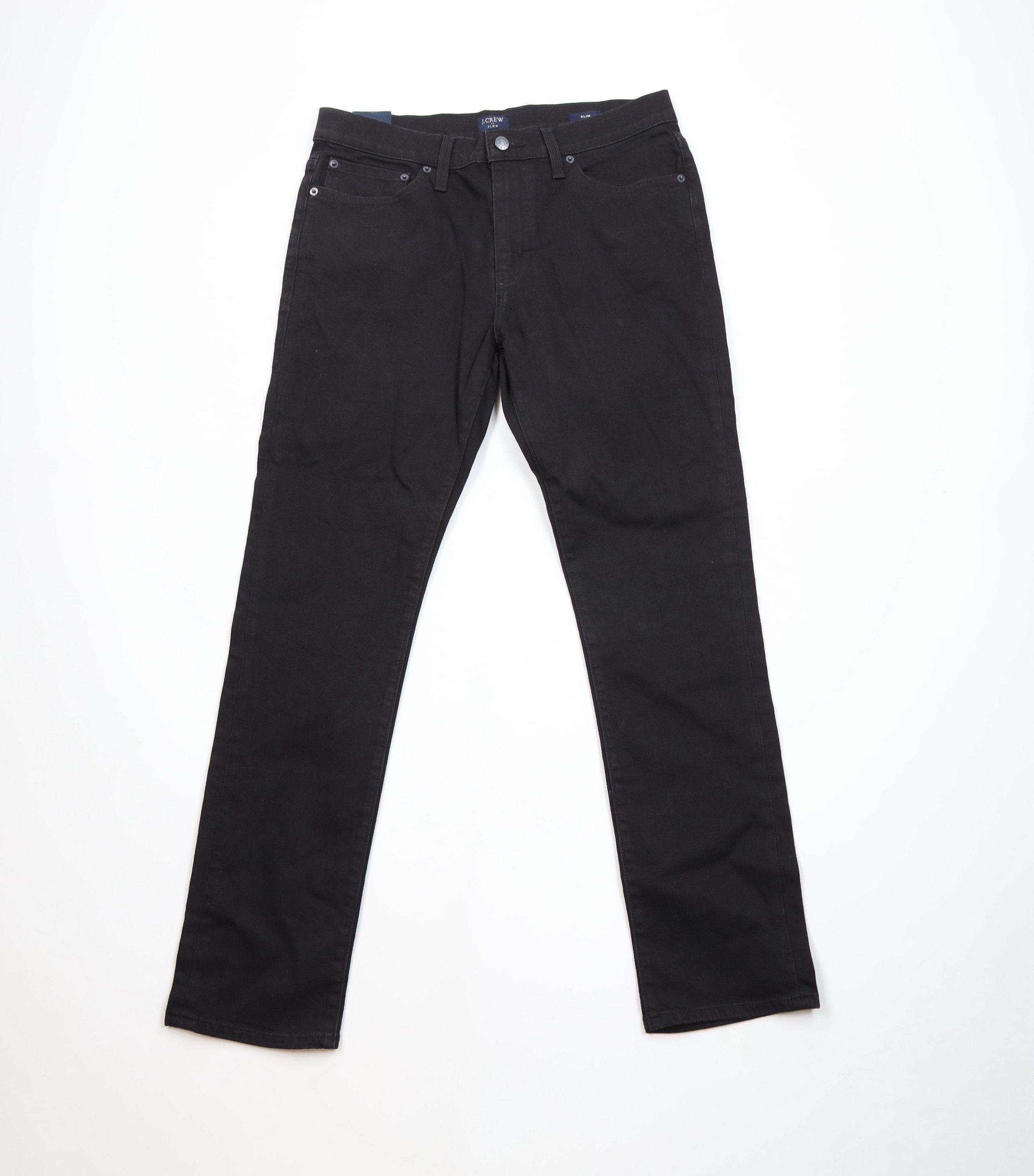 J.Crew New J Crew Slim Fit Flex Straight Leg Denim Jeans Black Size US 31 - 1 Thumbnail