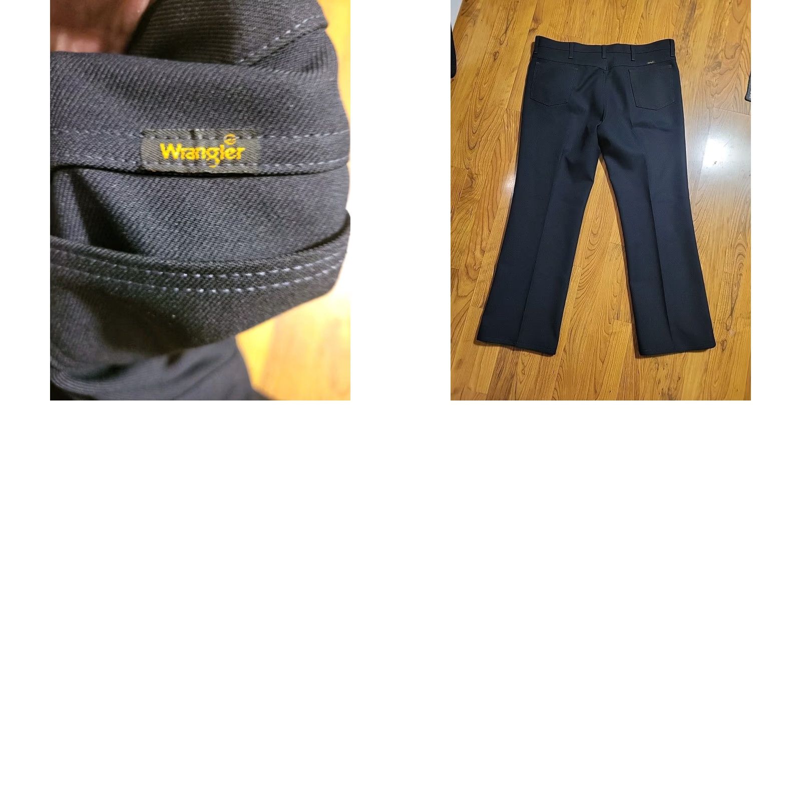 Wrangler VINTAGE Wrangler Slacks Pants Polyester 82NV 40" X 30" Black Never Worn Cowboy Rockabilly 1980s Mens Wrangler Jeans Pants Black 1980s Cowboy Mens Size US 40 / EU 56 - 8 Thumbnail
