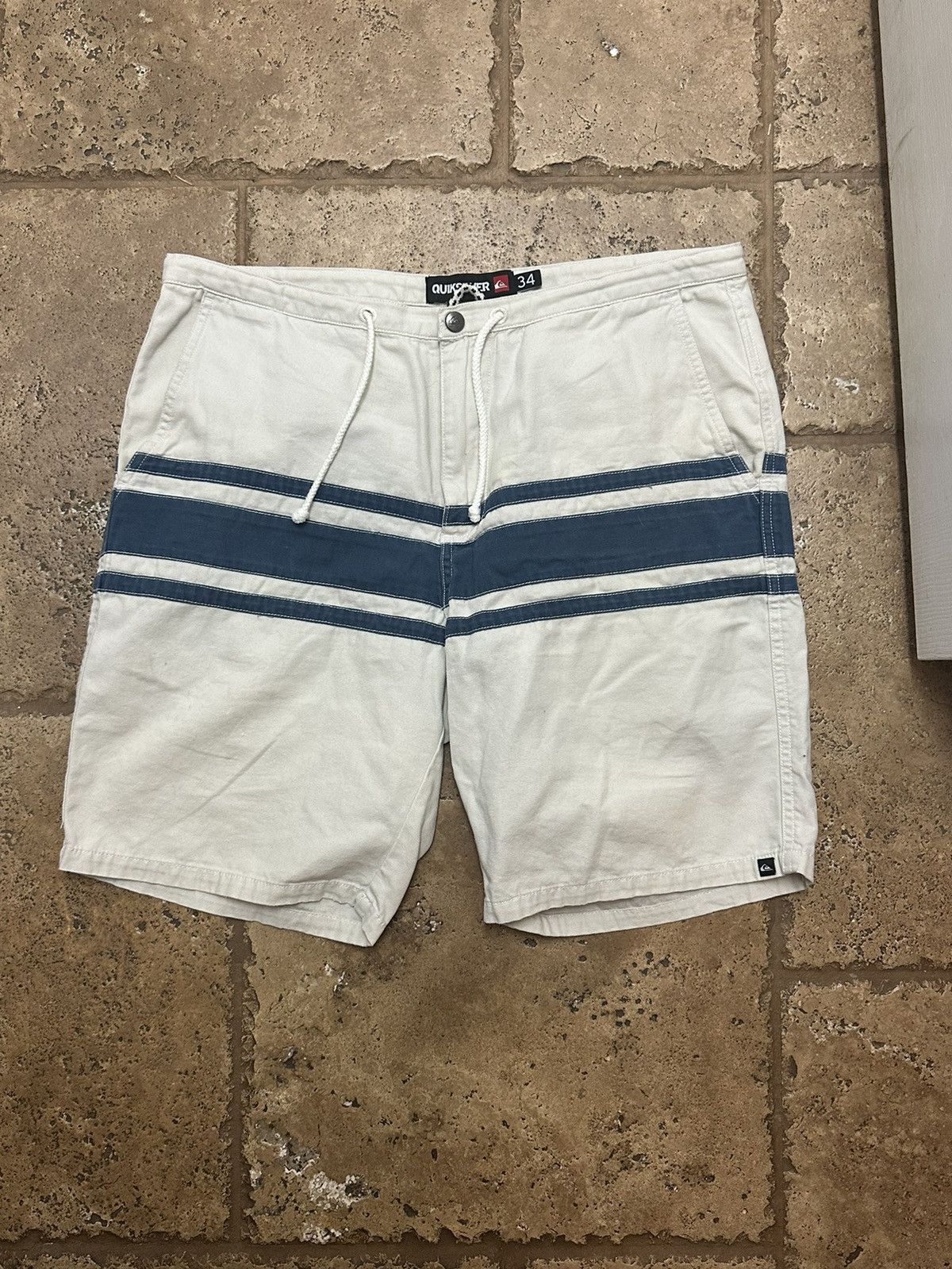 Quiksilver Quicksilver Canvas Striped Shorts - Nike Roxy Beach Size US 34 / EU 50 - 1 Thumbnail