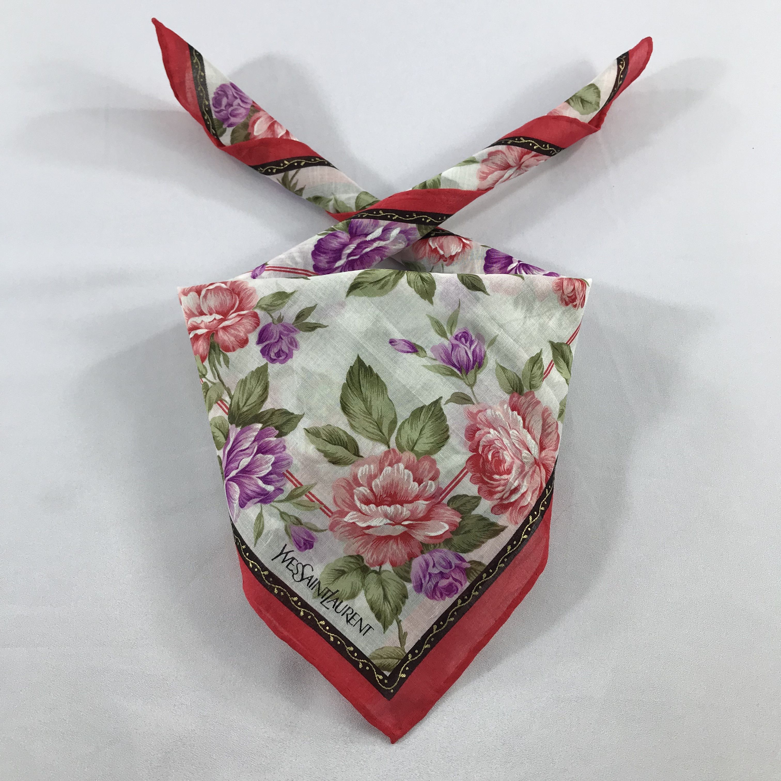 Vintage × Yves Saint Laurent Yves Saint Laurent Bandana / Handkerchief/Neckerchief -S2461 Size ONE SIZE - 3 Thumbnail