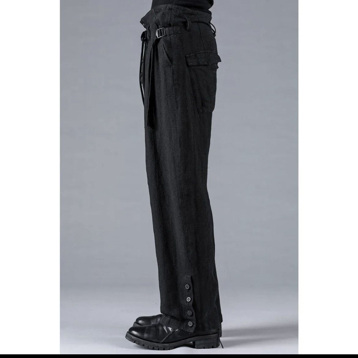 D.Hygen Stripe Jacquard Side Open Wide Pants - Like Devoa & Masnada Size US 30 / EU 46 - 3 Thumbnail