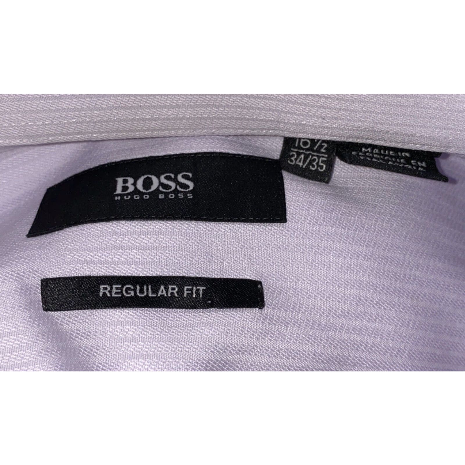 Hugo Boss Hugo Boss Men's Dress Shirt Long Sleeve Purple 16.5 Regular Fit Collared Cotton Size 42R - 6 Thumbnail