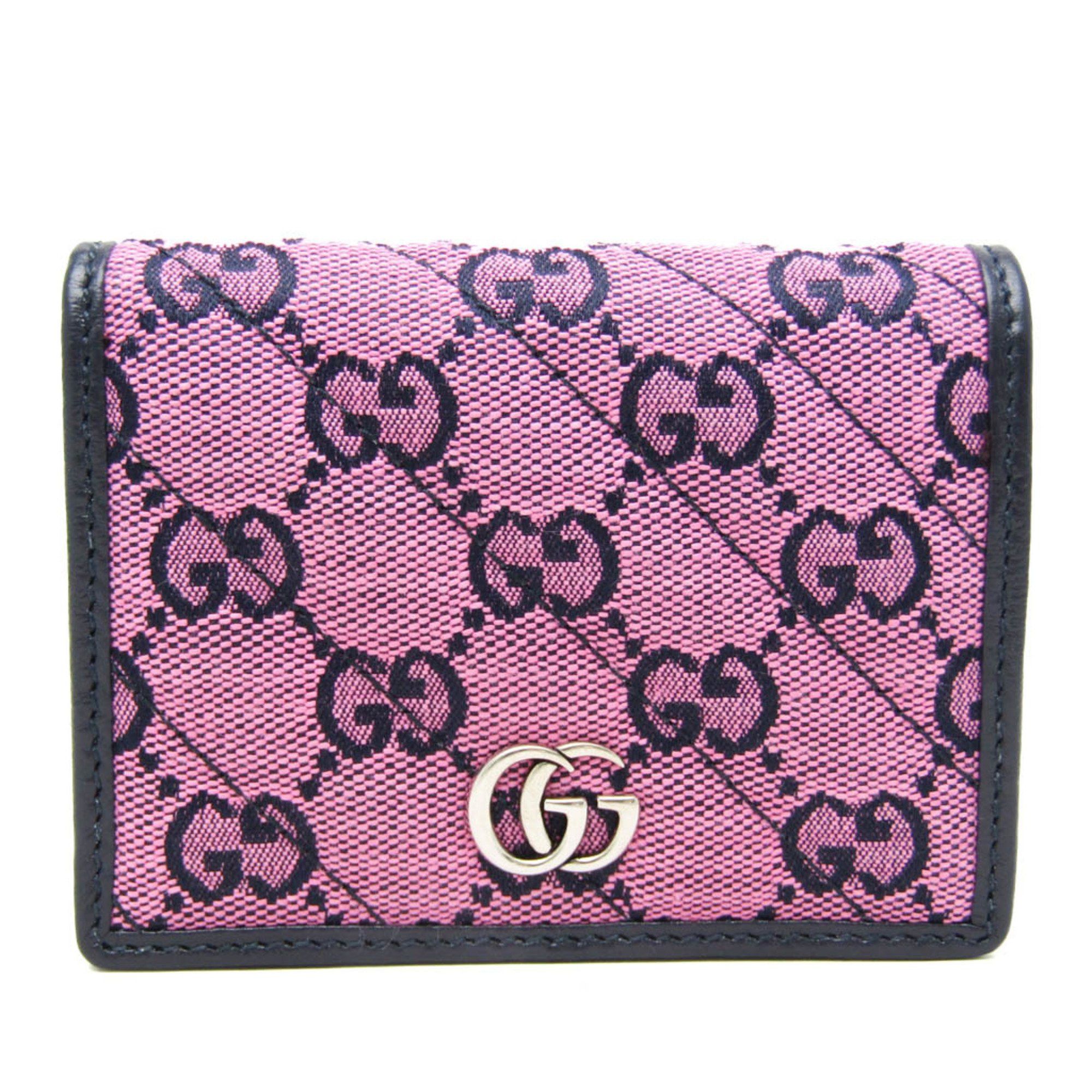 Gucci GG Marmont 466492 Women's Leather,Canvas Wallet (bi-fold