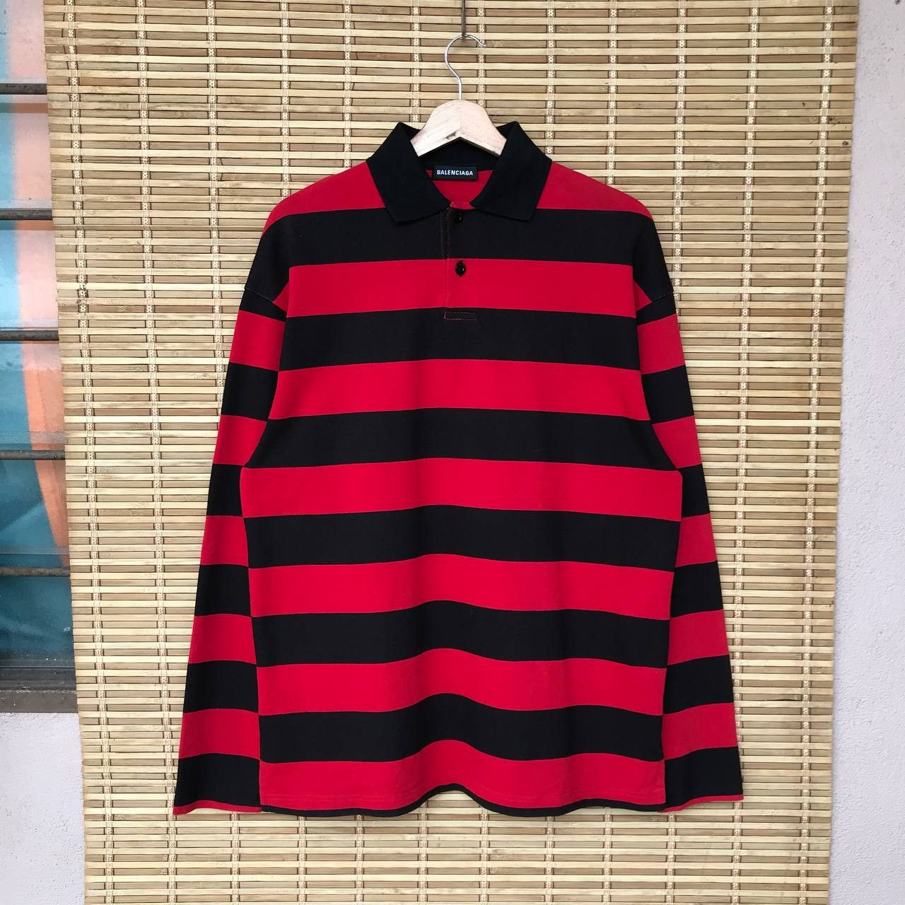 Balenciaga BALENCIAGA STRIPED RUGBY POLO Size US XXS / EU 40 - 1 Thumbnail