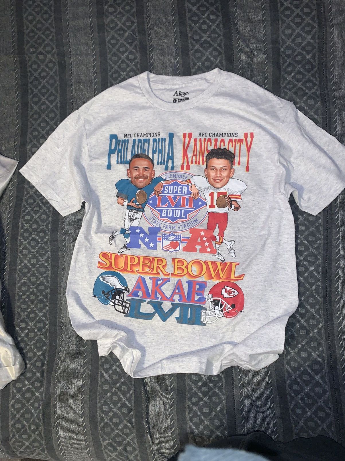 NFL Akae Super Bowl LVII Eagles vs Chiefs Graphic Tee Size US L / EU 52-54 / 3 - 1 Thumbnail