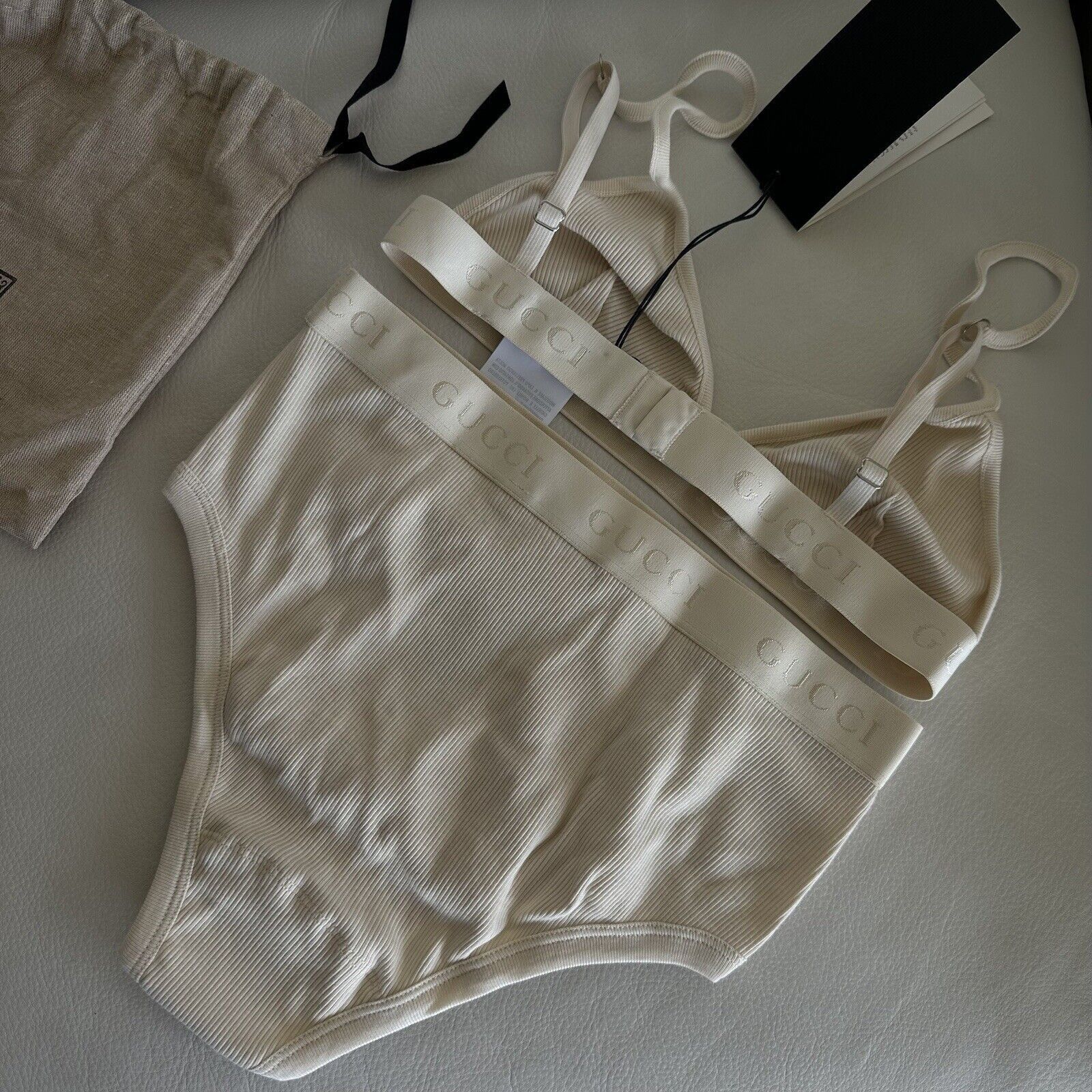 Gucci NWT GUCCI LINGERIE SET COTTON RIBBED BEIGE 100% Authentic Si Size M / US 6-8 / IT 42-44 - 7 Thumbnail