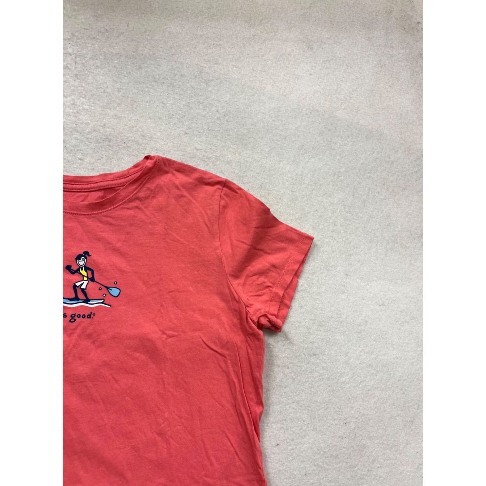 Life is Good Life is Good Red Graphic Tee M Womens S Short Sleeve Pullover 100% Cotton T-Shirt Casual Basic Spring Fall Mens/Womens Size M / US 6-8 / IT 42-44 - 5 Thumbnail