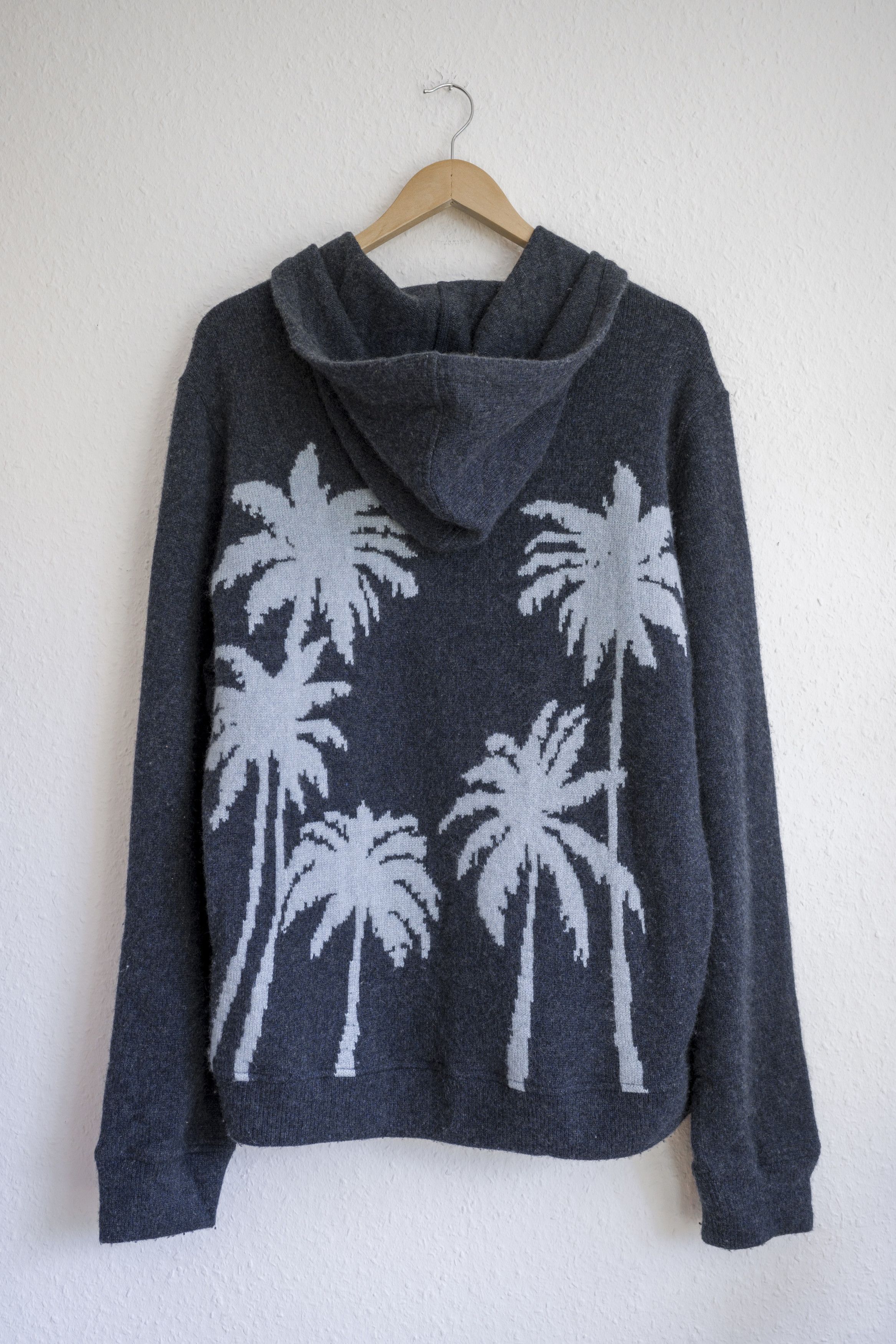 The Elder Statesman Intarsia Knit Cashmere Hoodie w/ Palm Tree Motif Size US XS / EU 42 / 0 - 1 Thumbnail