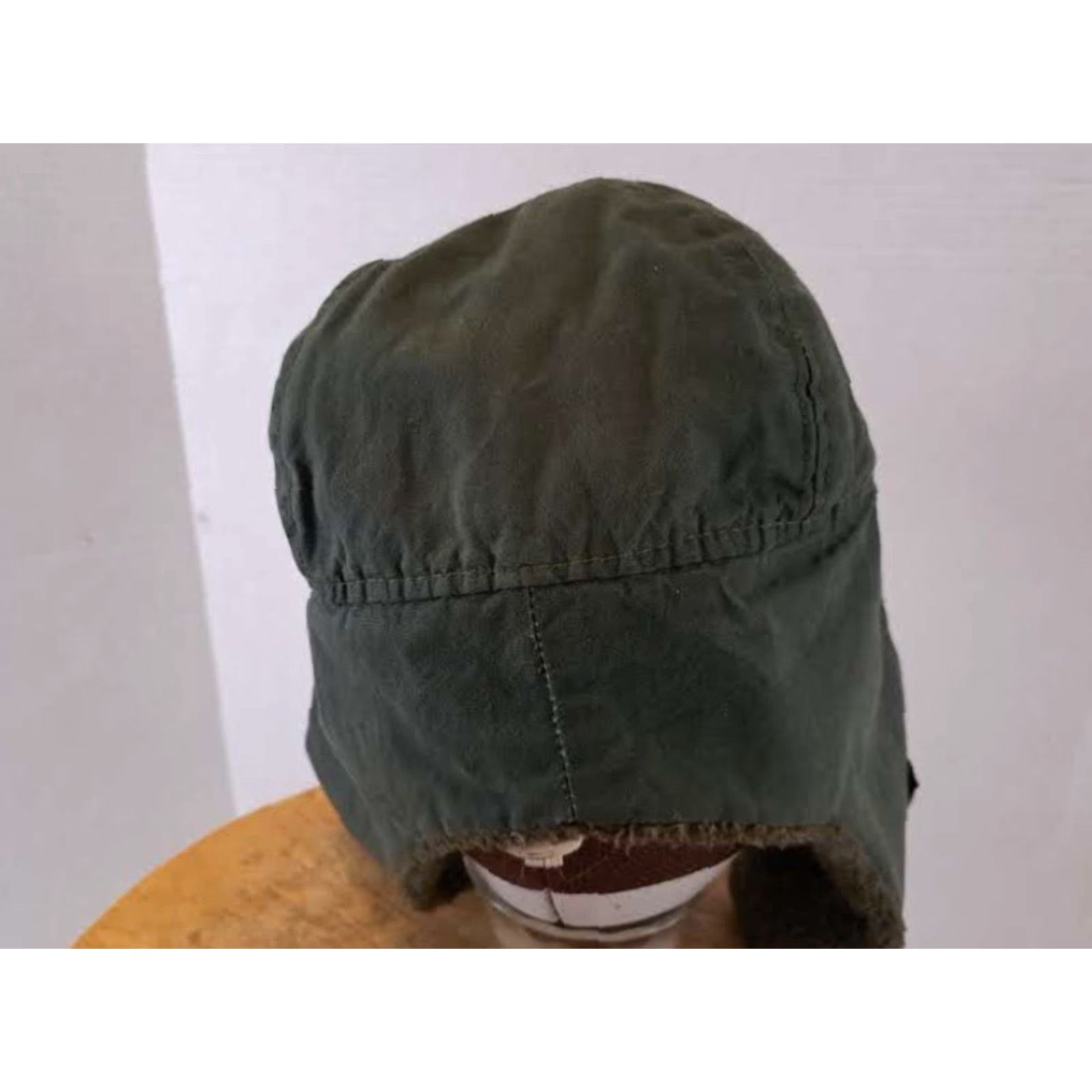 Vintage VINTAGE Broner Skull Cap Insulated Military Style with Adjustable Chin Strap Ear Flap Green Men Canvas Cotton Winter Size Adjustable 7 1/2 Large Size ONE SIZE - 5 Thumbnail
