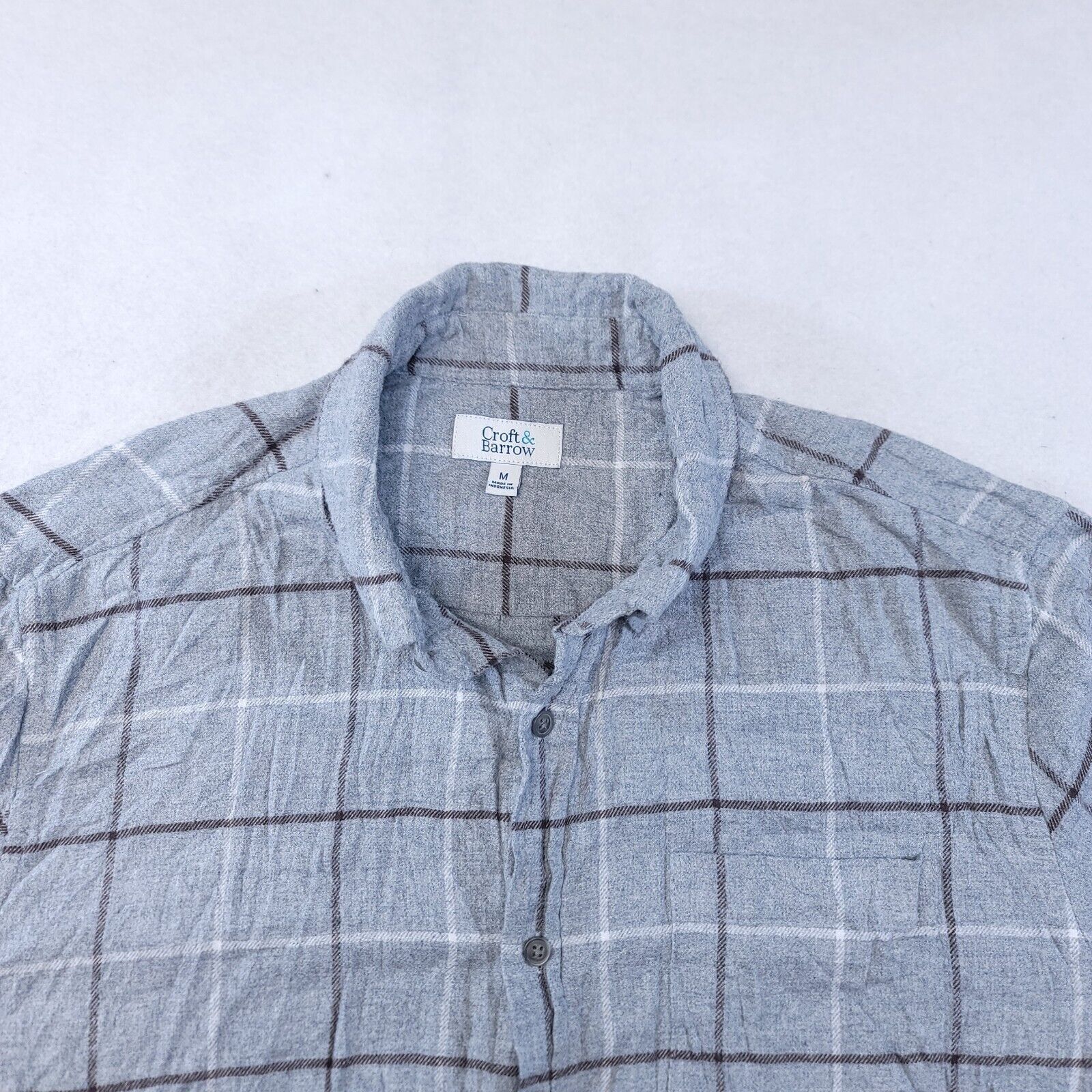 Croft & Barrow Croft & Barrow Windowpane Flannel Shirt Mens Size L Gray Size US L / EU 52-54 / 3 - 1 Thumbnail