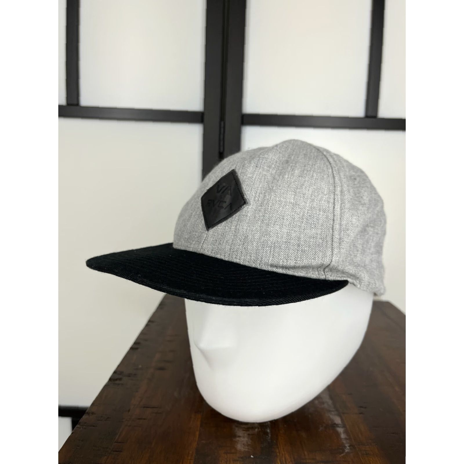 RVCA RVCA Hat Cap Snap Back Adult One Size Gray Embroidered Skate Wool Blend Size ONE SIZE - 4 Thumbnail