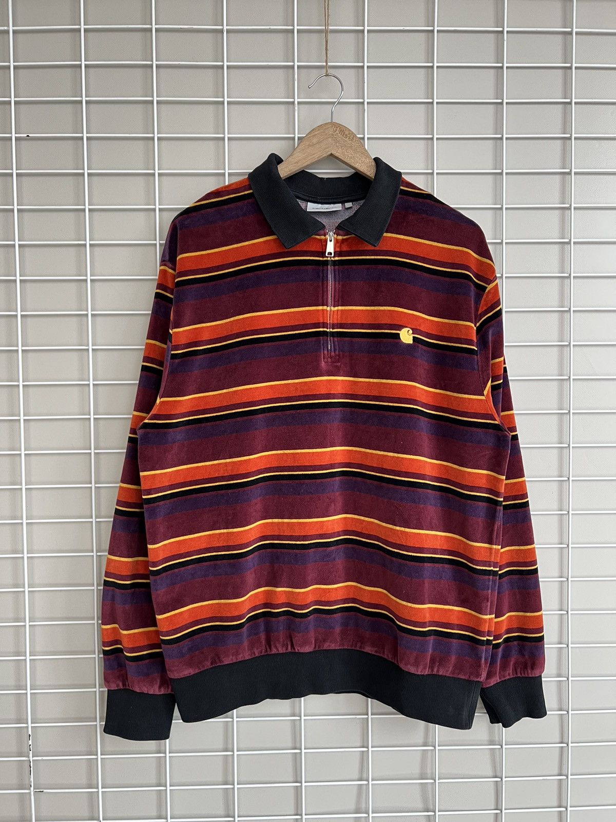 Carhartt Wip Carhartt Wip Half Zip Glenwood Striped Sweater Mens 