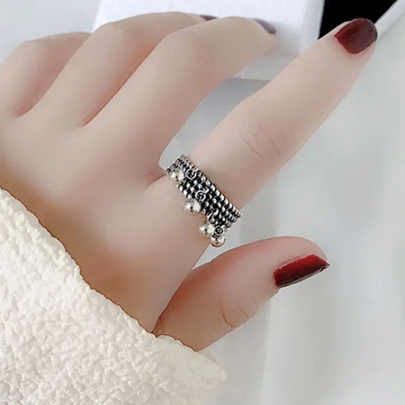 Jewelry × Vintage Beads Pendant Tassel Open Ring Size ONE SIZE - 5 Thumbnail