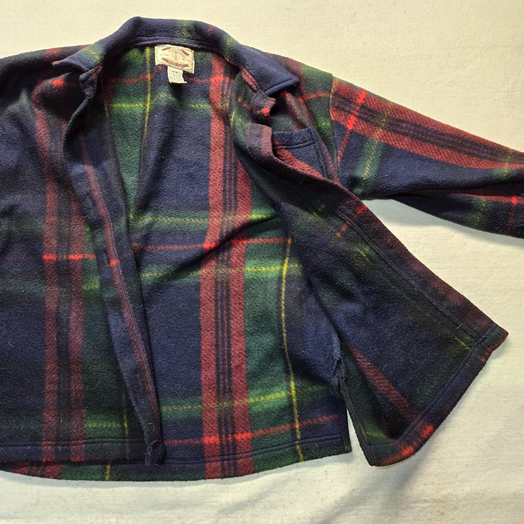 Vintage Carolyn Taylor Fleece Shirt M Red Plaid 1/4 Zip Long Sleeve Button Sweater Mens Update Seasonal Classic Size US M / EU 48-50 / 2 - 2 Thumbnail