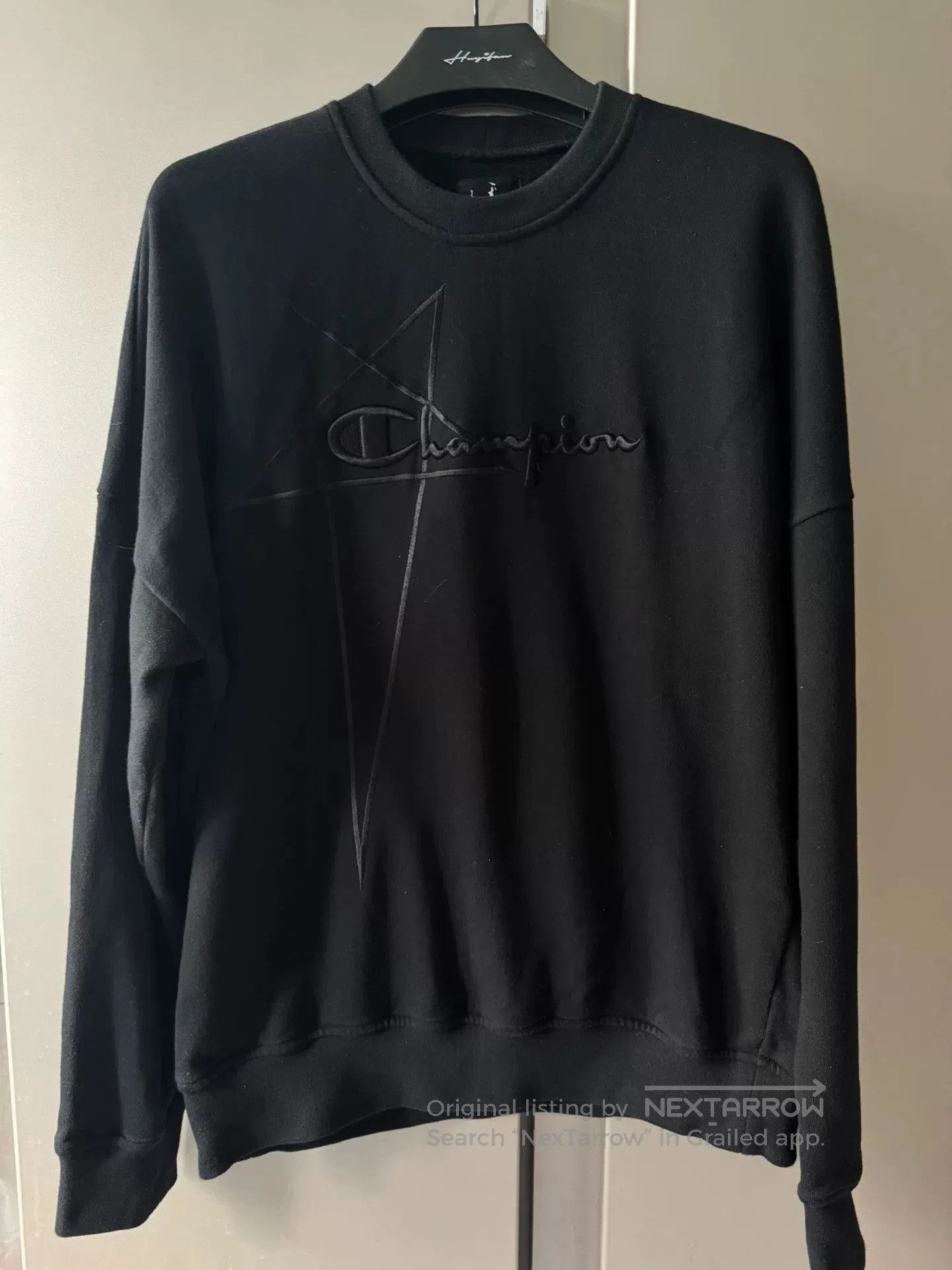 Rick Owens rick owens x champion black knit sweatshirt. Size US S / EU 44-46 / 1 - 1 Thumbnail