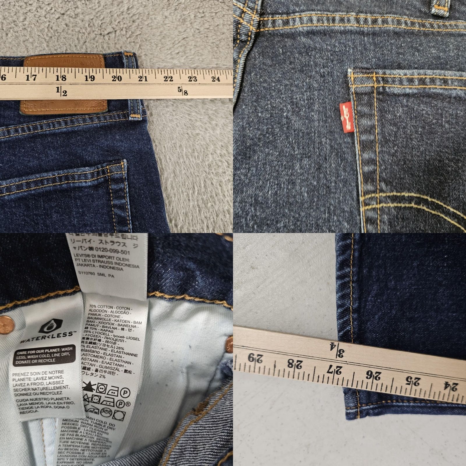Levi's Levi's Jeans 541 Mens 42x27 Blue Athletic Taper Fit Stretch Denim 5-Pocket Zip Fly High Rise Size US 42 / EU 58 - 8 Thumbnail