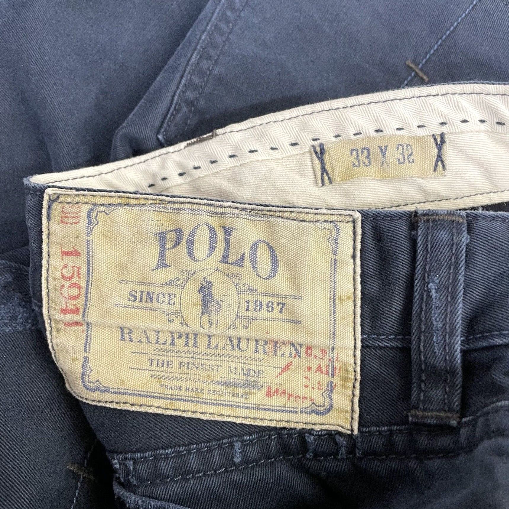 Polo Ralph Lauren Polo Ralph Lauren Pants Chino Men 33x32 Dark Blue 100% Cotton Size US XS / EU 42 / 0 - 4 Thumbnail
