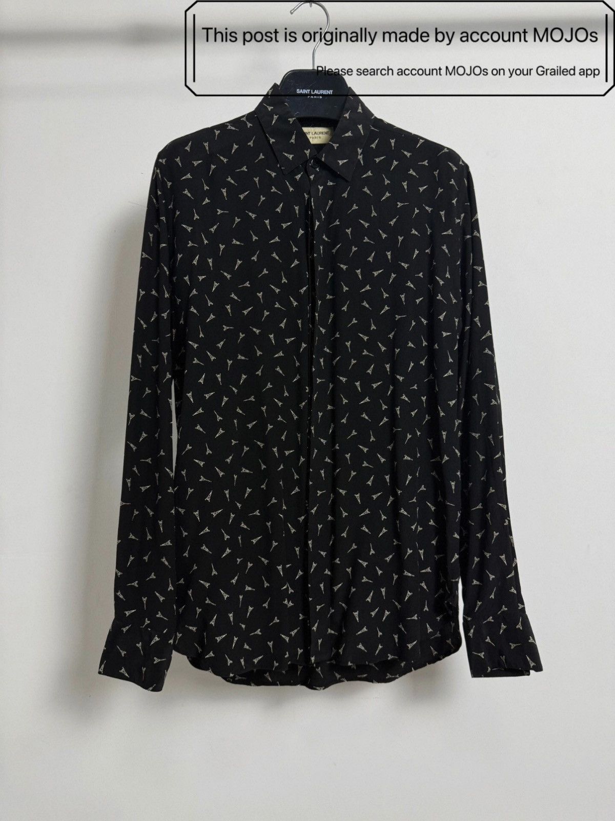 Saint Laurent Paris Sz 38 Saint Laurent Paris 19AW Tower Pattern Shirt mojos2157 Size US M / EU 48-50 / 2 - 1 Thumbnail