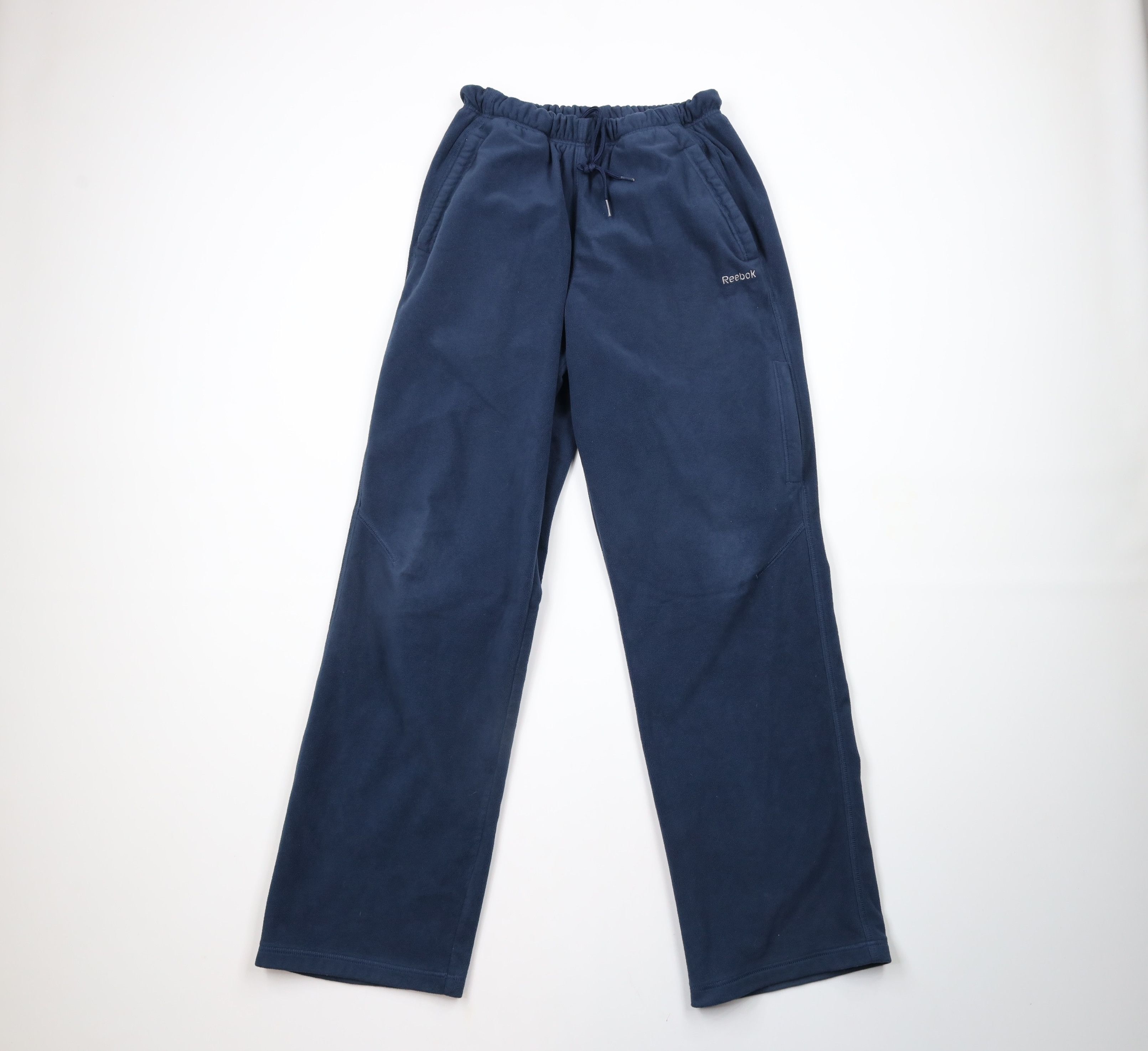 Reebok × Vintage Vintage Reebok Spell Out Wide Leg Fleece Sweatpants Blue Size US 32 / EU 48 - 1 Thumbnail