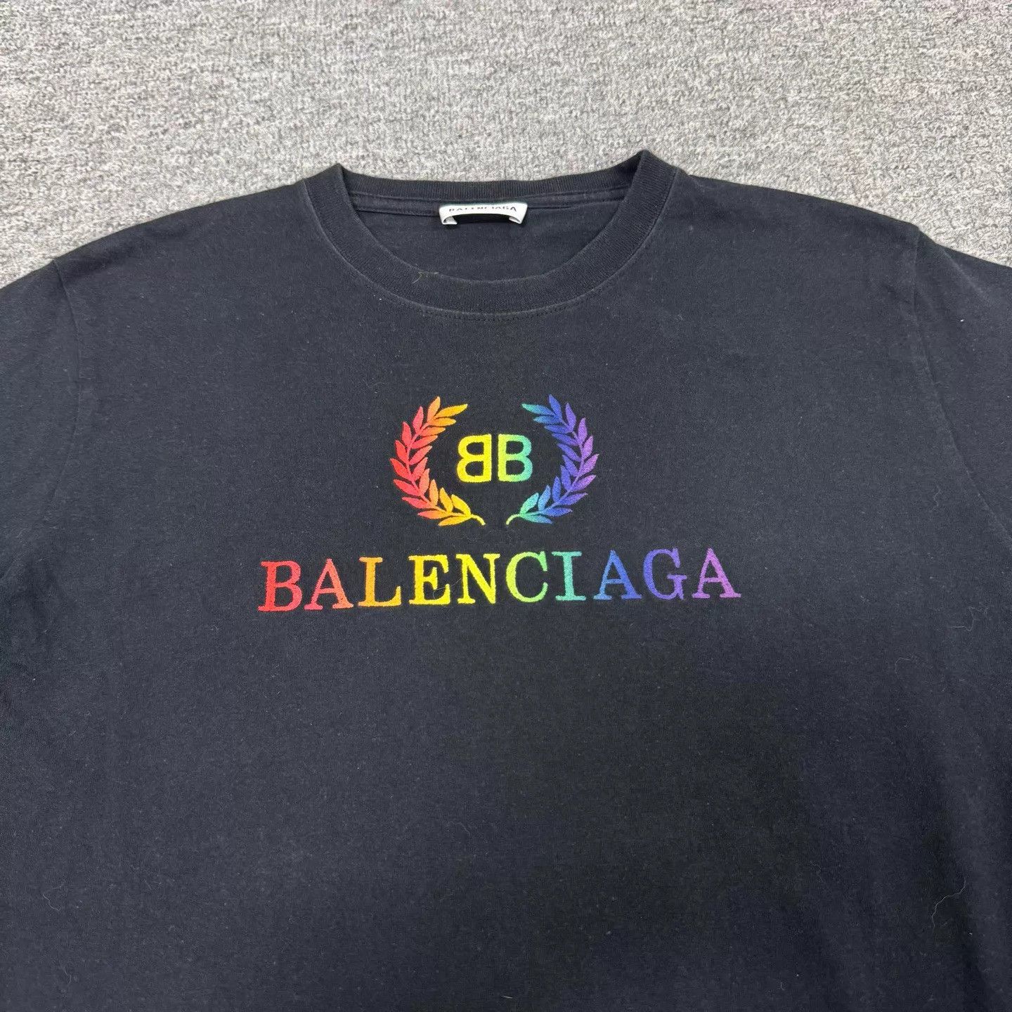 Balenciaga Balenciaga Black Rainbow Wheat BB SS Tee M 99 New Size M / US 6-8 / IT 42-44 - 4 Thumbnail