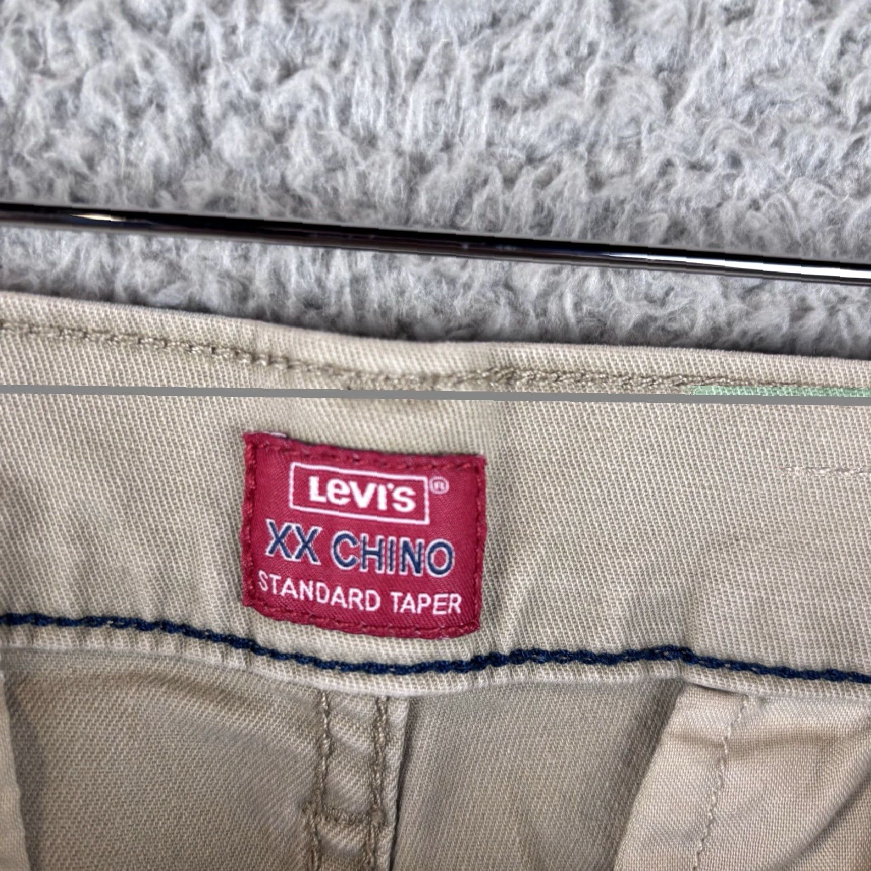 Levi's Levi's XX Chino Pants Mens 32x30 Twill Chino Flat Front Regular Stretch Tan Beige 30 in Inseam Jeans City Preppy 90s USA Logo Size US 32 / EU 48 - 6 Thumbnail