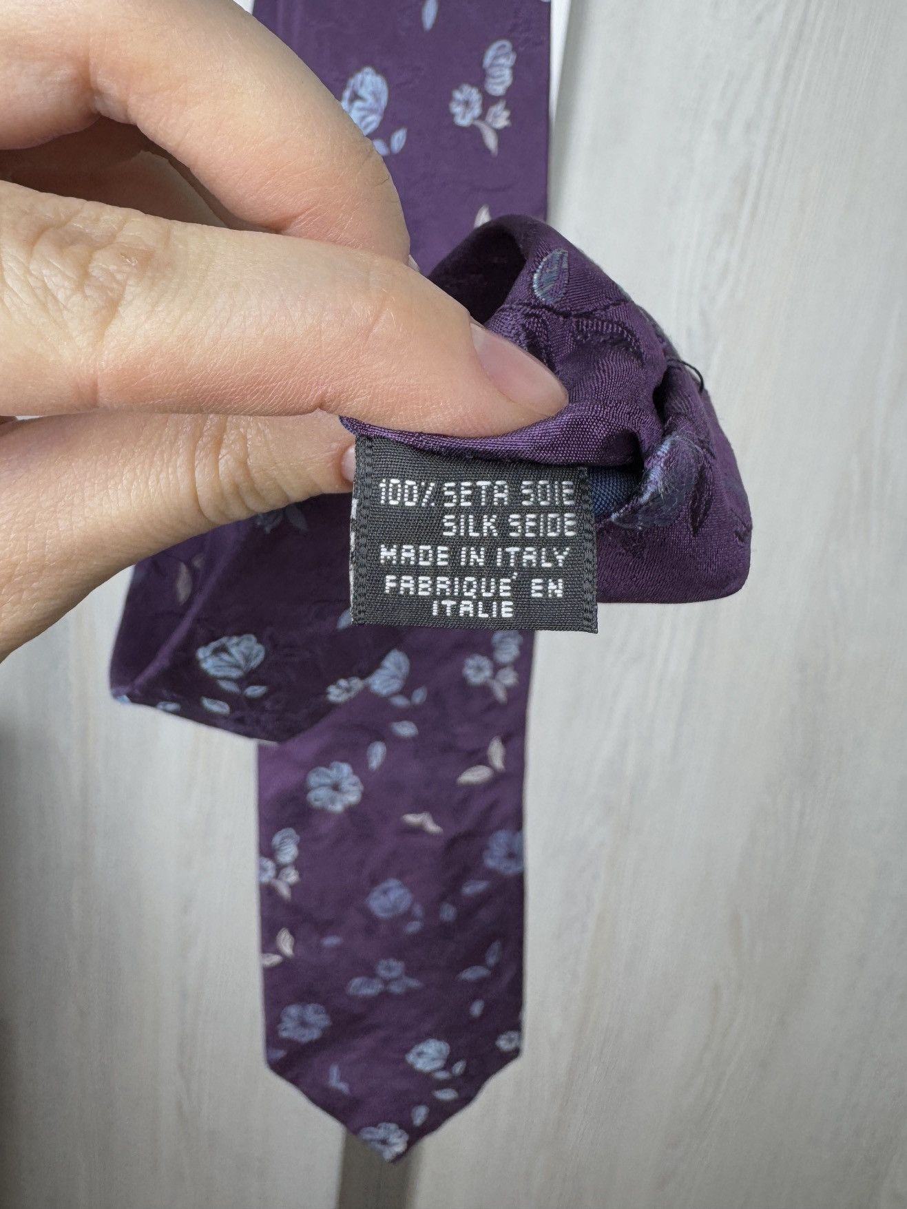 Kenzo Kenzo Homme purple floral flower silk tie Size ONE SIZE - 3 Thumbnail