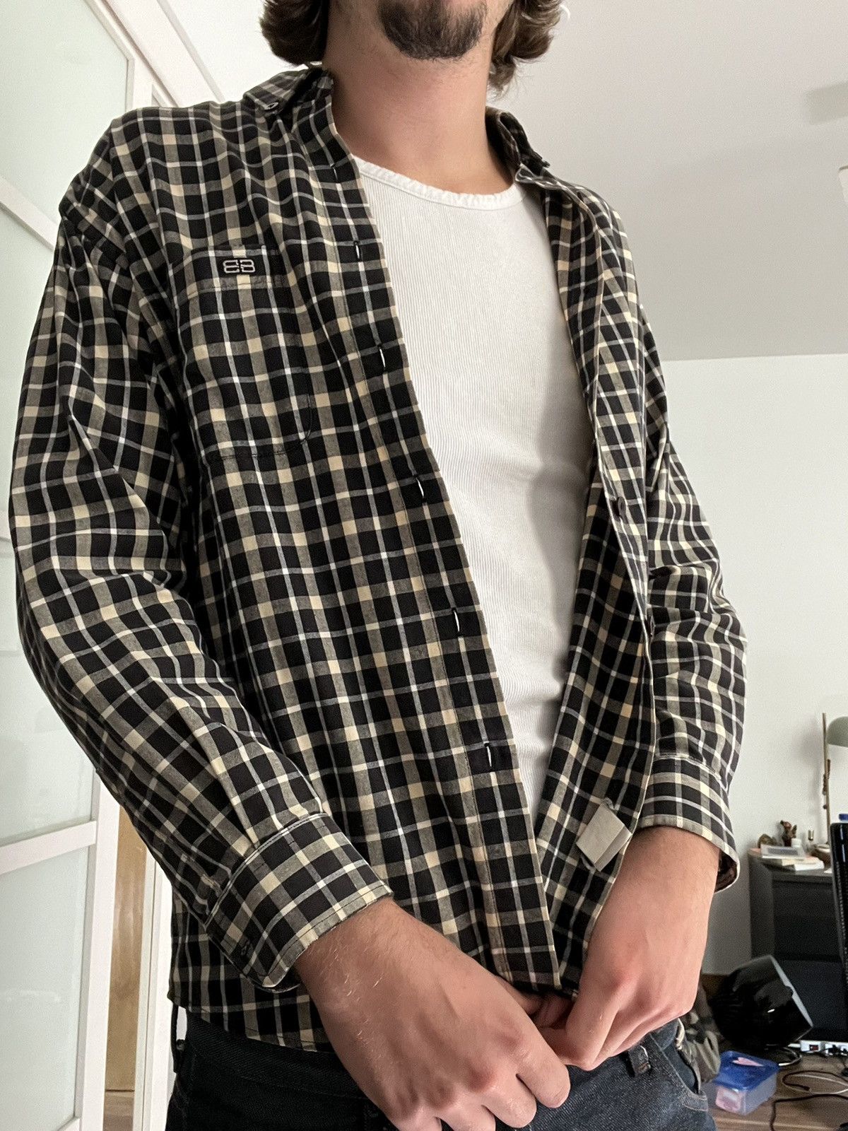 Balenciaga Vintage Balenciaga Plaid Shirt Size US M / EU 48-50 / 2 - 13 Thumbnail