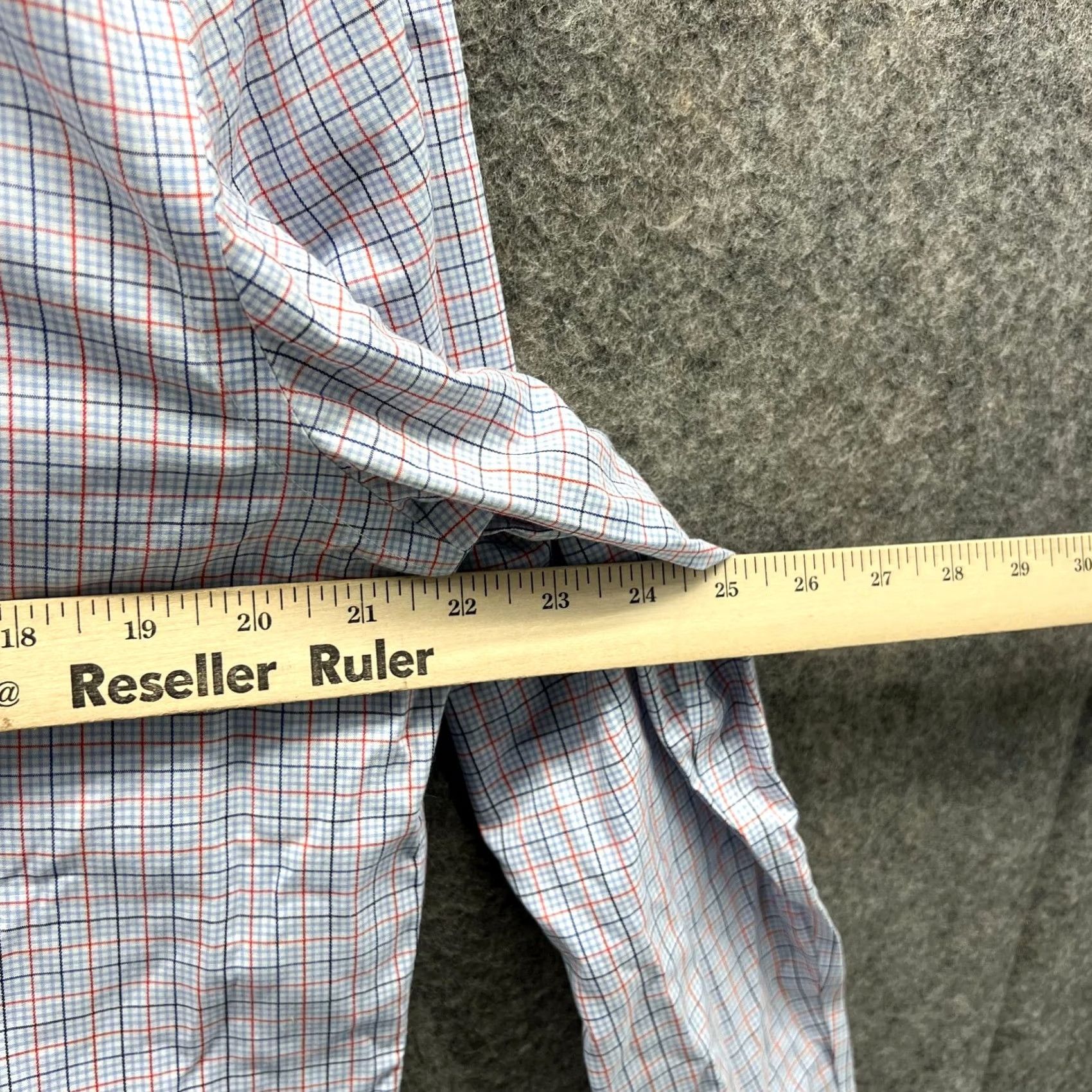 Banana Republic Banana Republic Shirt Mens Large Blue Red Button-Down Stretch Slim Check Dress Casual Office 90s? Size US L / EU 52-54 / 3 - 3 Thumbnail