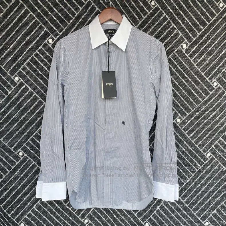 Fendi Fendi size 37 Striped Collar Long Sleeve Shirt for Men, Gre Size US XXS / EU 40 - 1 Thumbnail