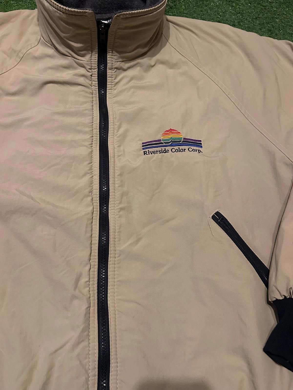 The Unbranded Brand Men's Beige Windbreaker Jacket with Riverside Color Corp Emb Size US M / EU 48-50 / 2 - 3 Thumbnail