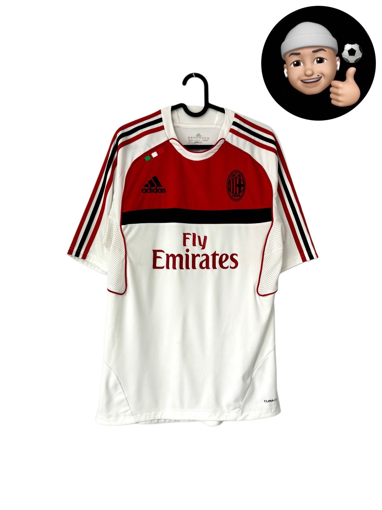 Adidas × Vintage 2011 2012 AC Milan Training Pre Match Home Kit Soccer Jersey Size US M / EU 48-50 / 2 - 1 Thumbnail