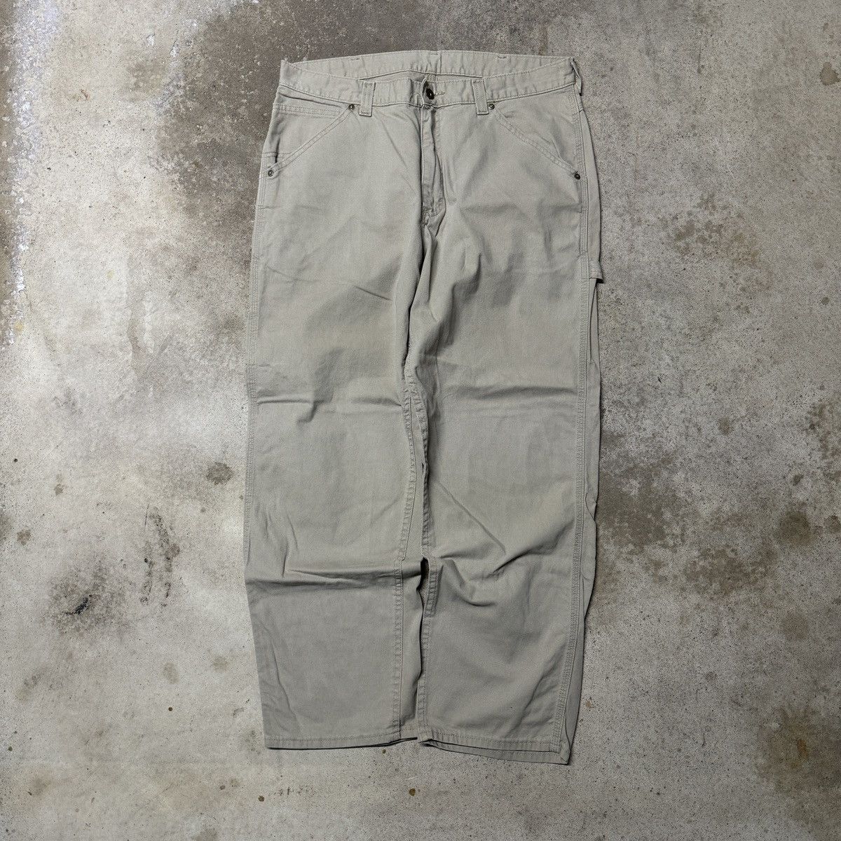 Vintage VINTAGE LEE DUNGAREES BAGGY TAN CARPENTER PANTS 36x32 Size US 36 / EU 52 - 2 Thumbnail