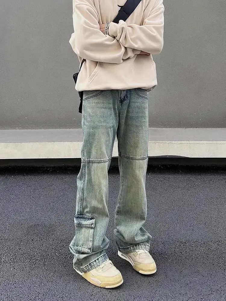 Japanese Brand Retro washed multi pocket jeans Size US 32 / EU 48 - 2 Thumbnail