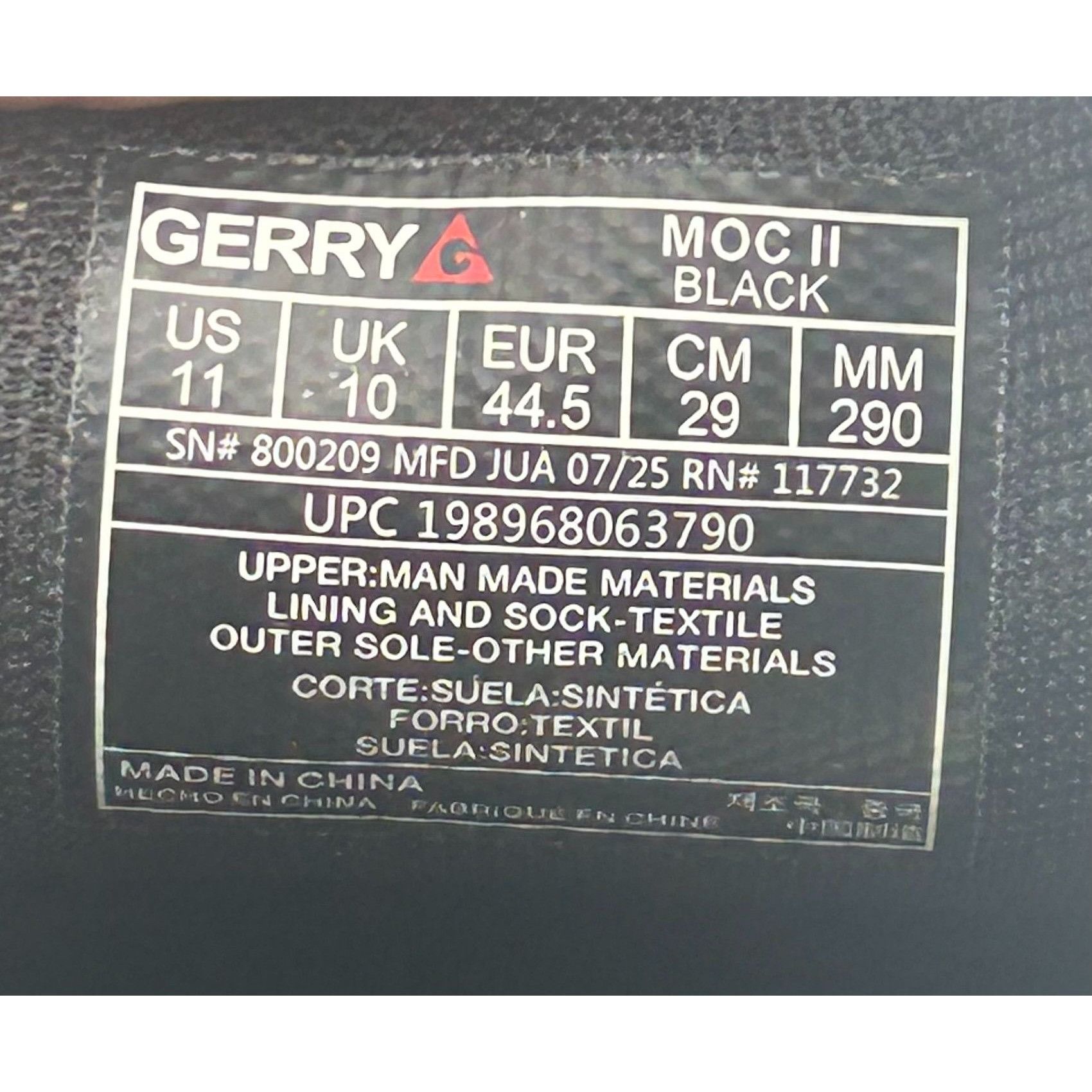 Other Gerry Moc II Mens 11 Black Slip On Shoes Lightweight Comfort Size US 11 / EU 44 - 7 Thumbnail