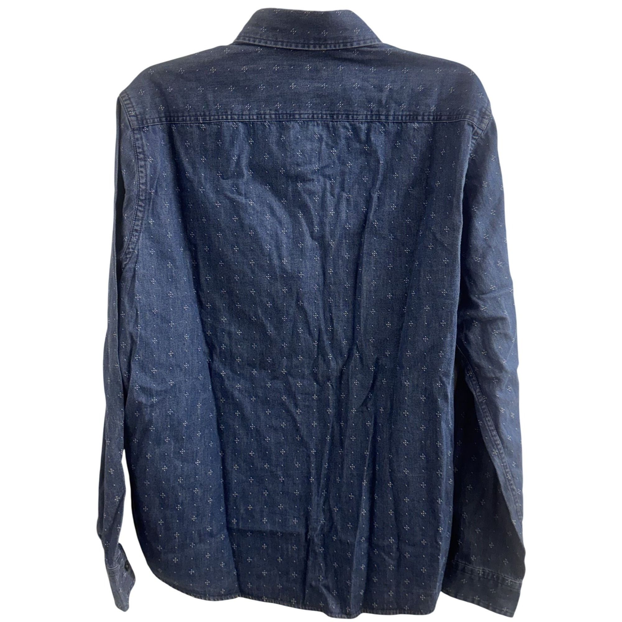 Express Express Demin Shirt Mens Large Poke Dots Long Sleeve Size US L / EU 52-54 / 3 - 2 Thumbnail
