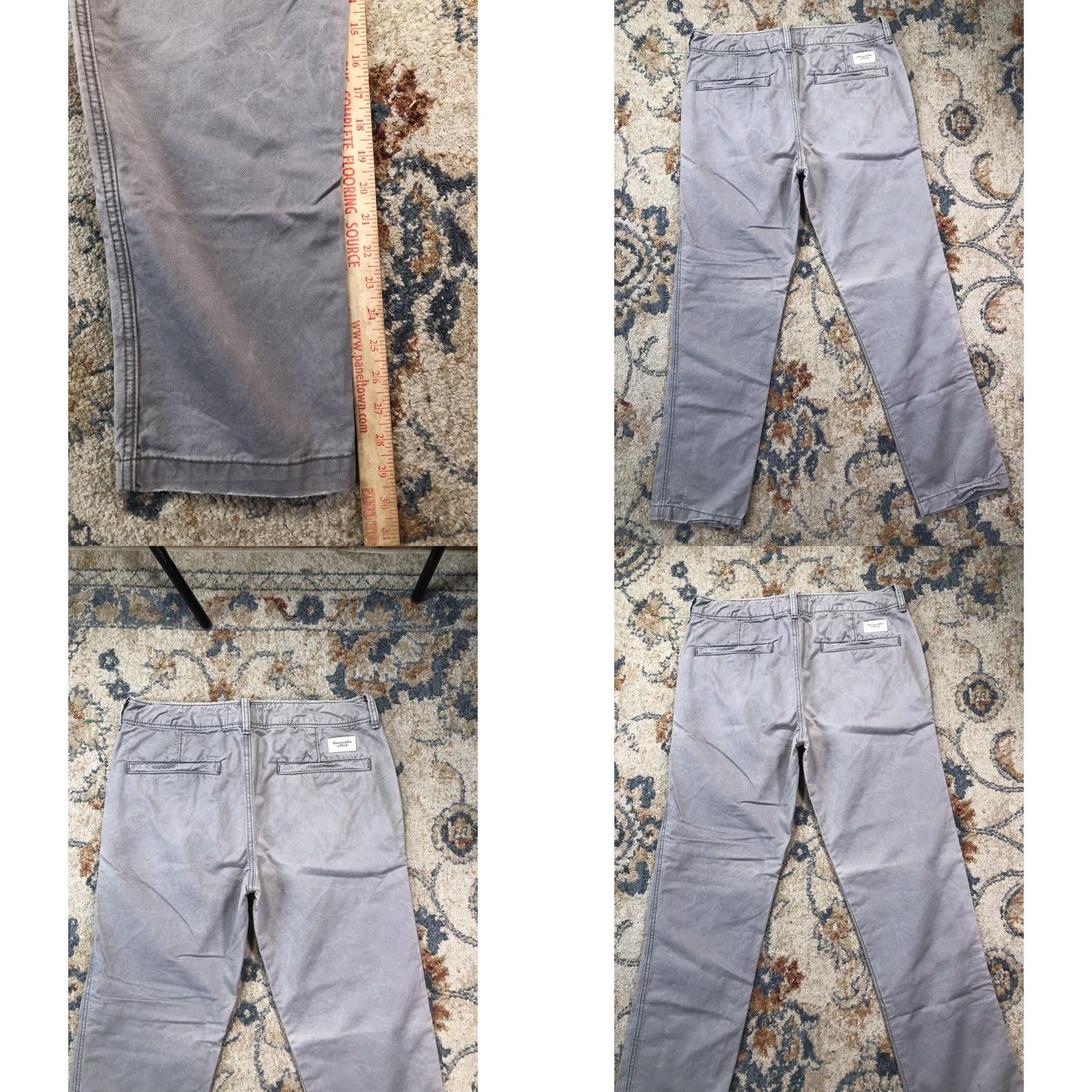 Abercrombie & Fitch Abercrombie & Fitch Pants Mens 31x30 Gray Chino Straight Leg Casual Cotton Size US 31 - 8 Thumbnail