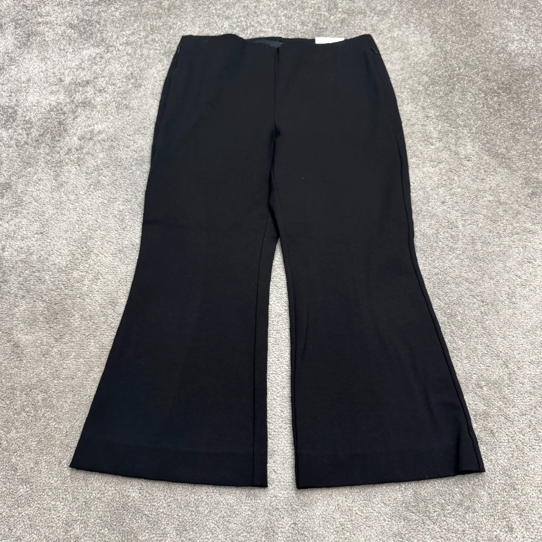 Vintage Chico's Dress Pants Flared Black 12 Regular Women's 2R 12R Slimming High Rise Inseam 25 in Rayon Flat Front Knitted Logo NWD Vintage No Size 34" / US 12 / IT 48 - 2 Thumbnail