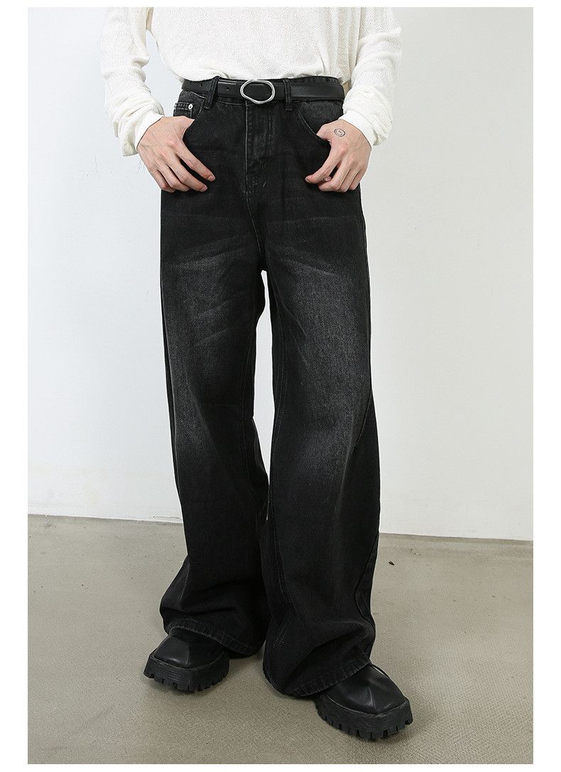 Japanese Brand American retro loose wide-leg distressed jeans for men Size US 32 / EU 48 - 3 Thumbnail