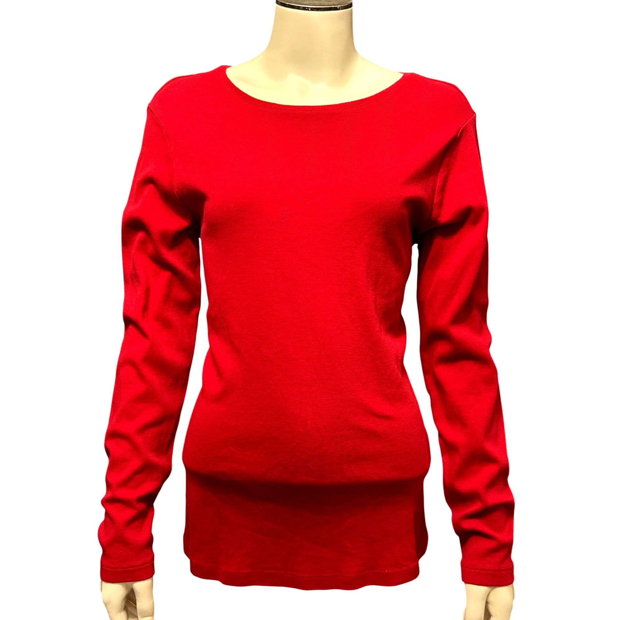 Chicos Chicos Red Long Sleeve Tee Classic Soft Stretch Casual Top S Size L / US 10 / IT 46 - 1 Thumbnail