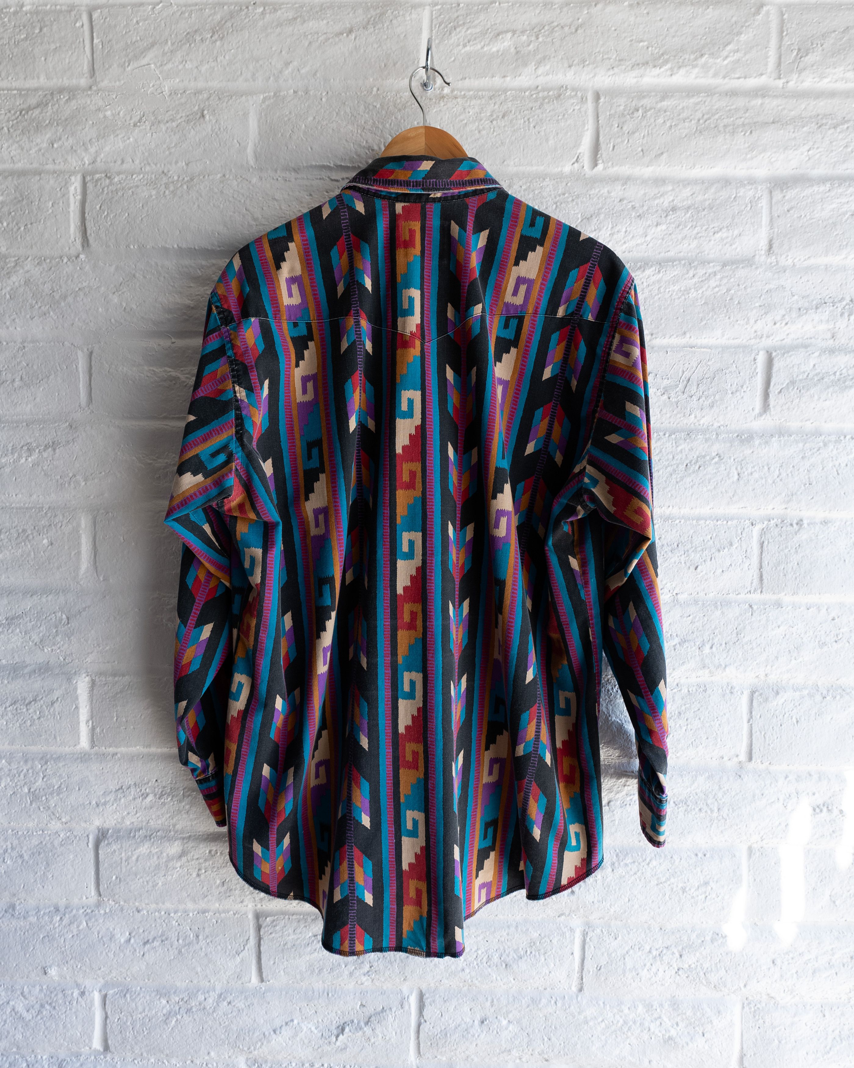 Wrangler Vintage 90s Wrangler Shirt XL Southwestern Brushpopper Aztec Size US XL / EU 56 / 4 - 5 Thumbnail