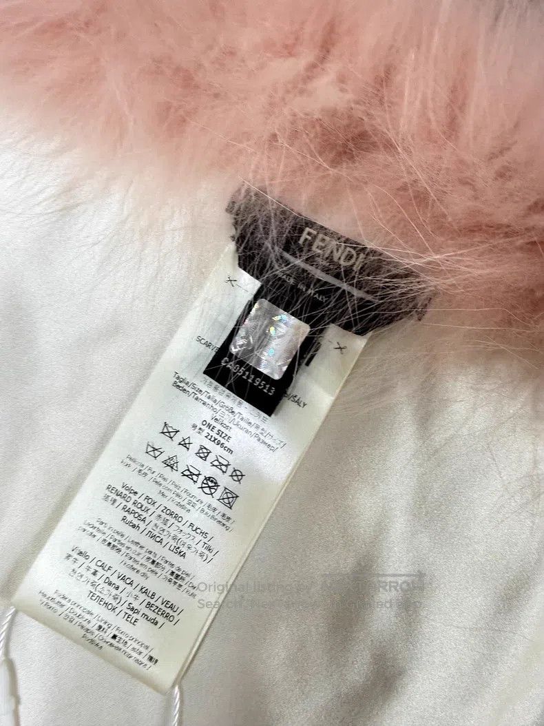 Fendi Fendi Orange Pink Big Logo Fur Scarf Size ONE SIZE - 4 Thumbnail