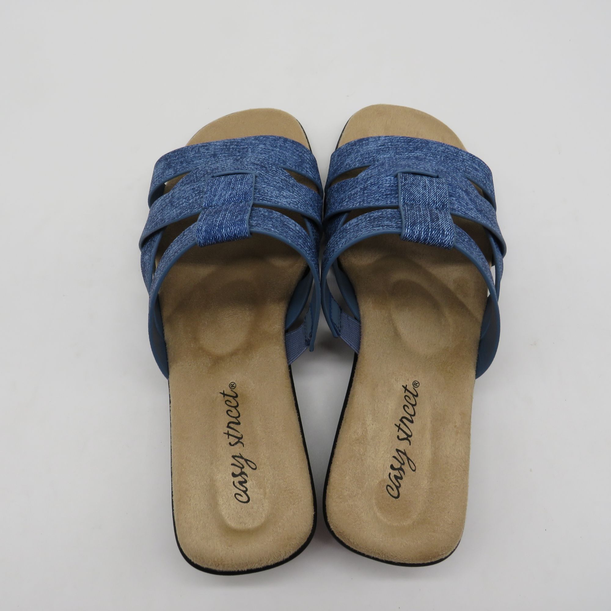 Other Easy Street Womens Lakeport Denim Slide Sandals Comfort Fit Size US 6 / IT 36 - 7 Thumbnail